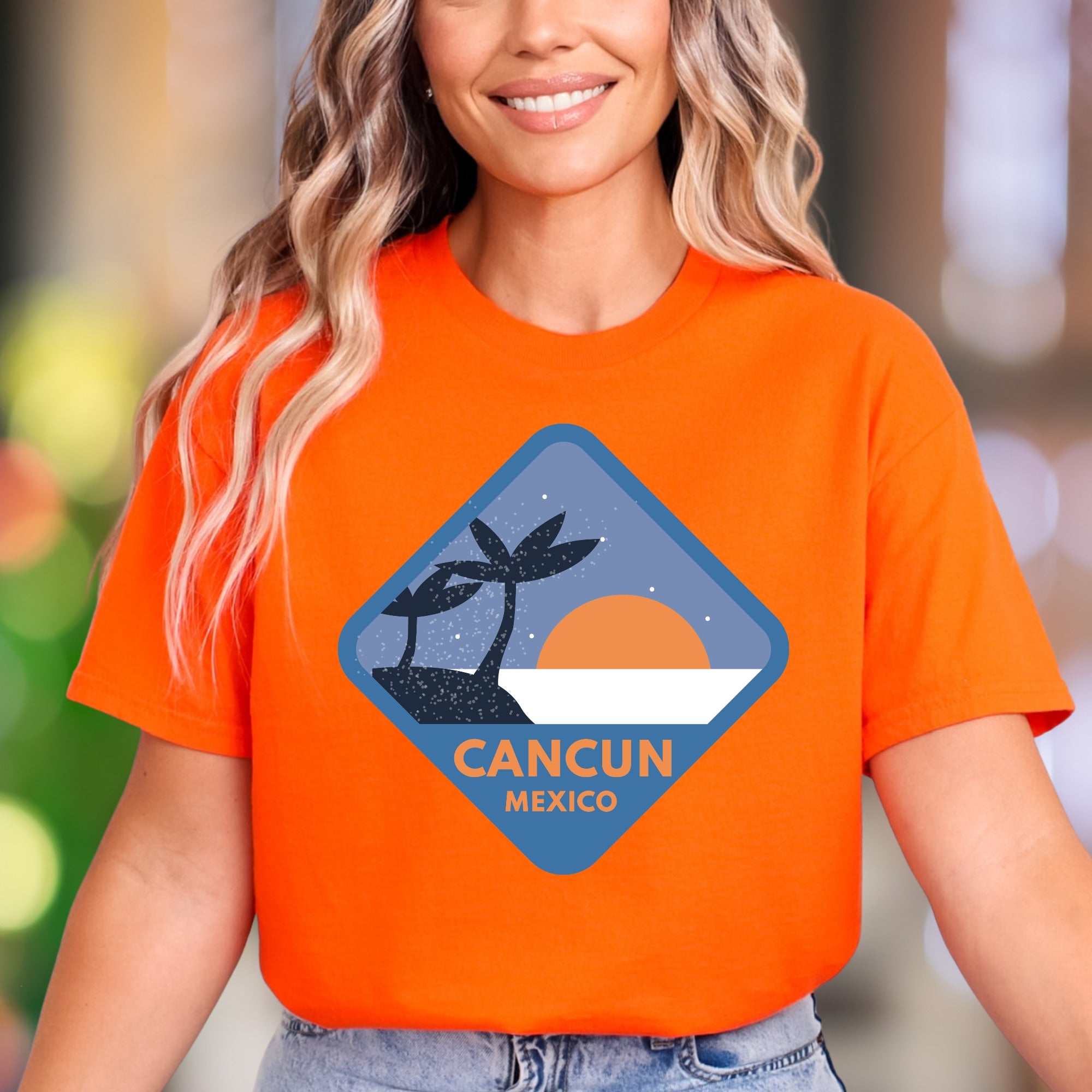 "Cancun Mexico" | Retro Travel Graphic Unisex Adult T-Shirt | Vacation Lifestyle