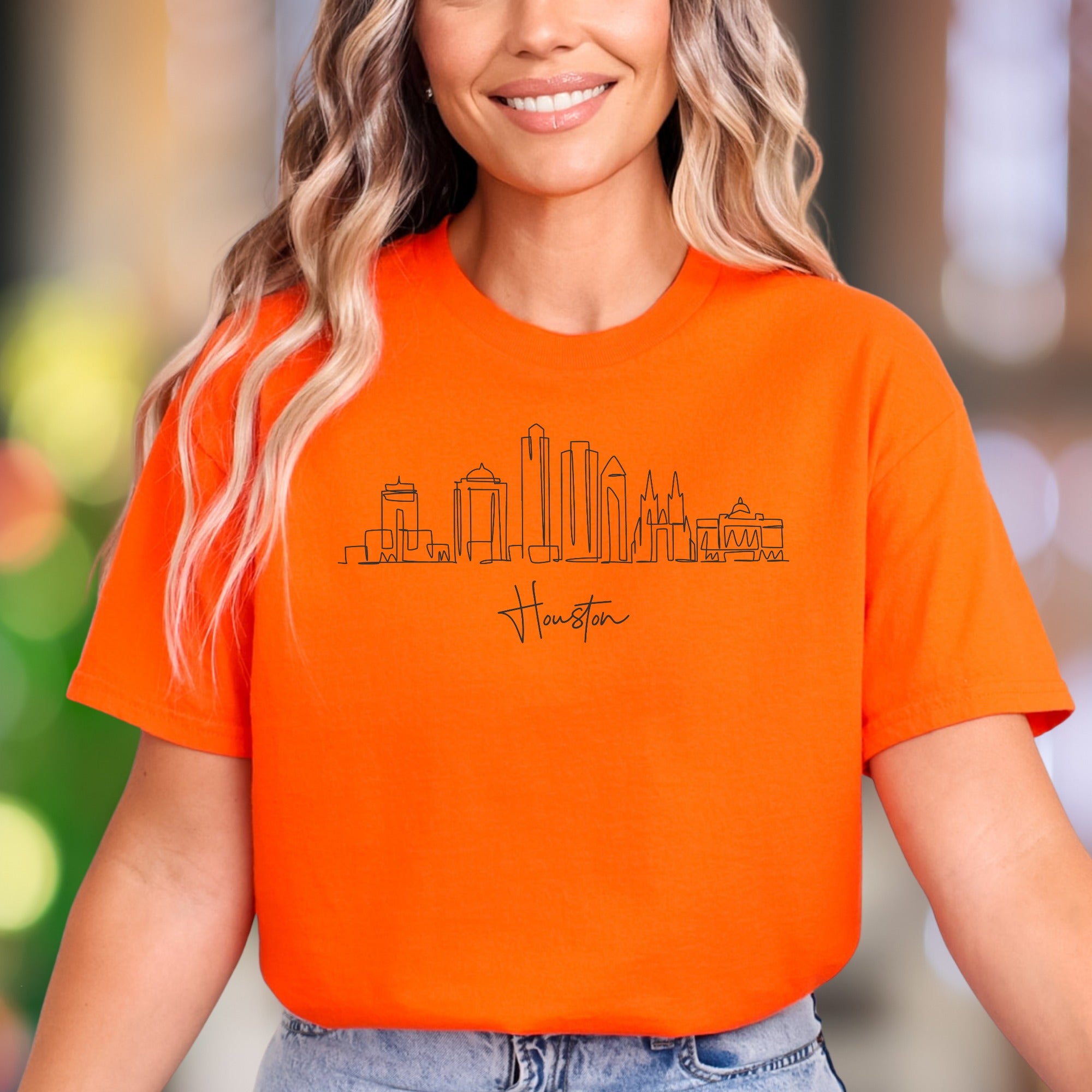 "Houston" | Abstract Skyline Unisex Adult T-Shirt | City Pride Apparel