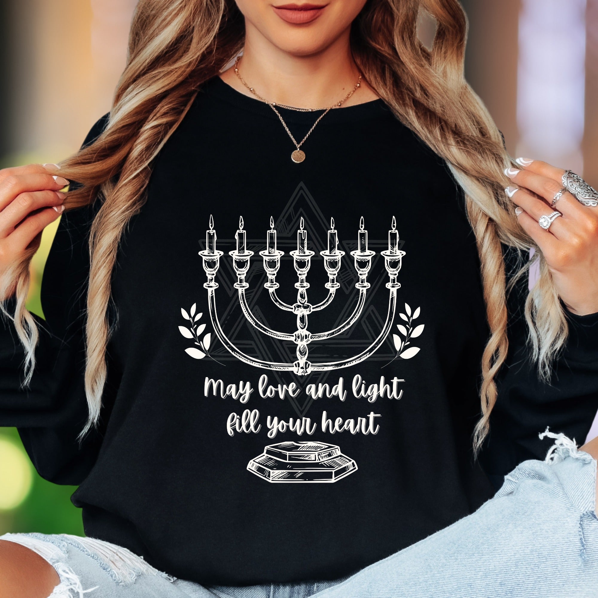 "May Love and Light Fill Your Heart" | Inspirational Illustration Unisex Adult Long Sleeve T-Shirt | Heartfelt Gifting