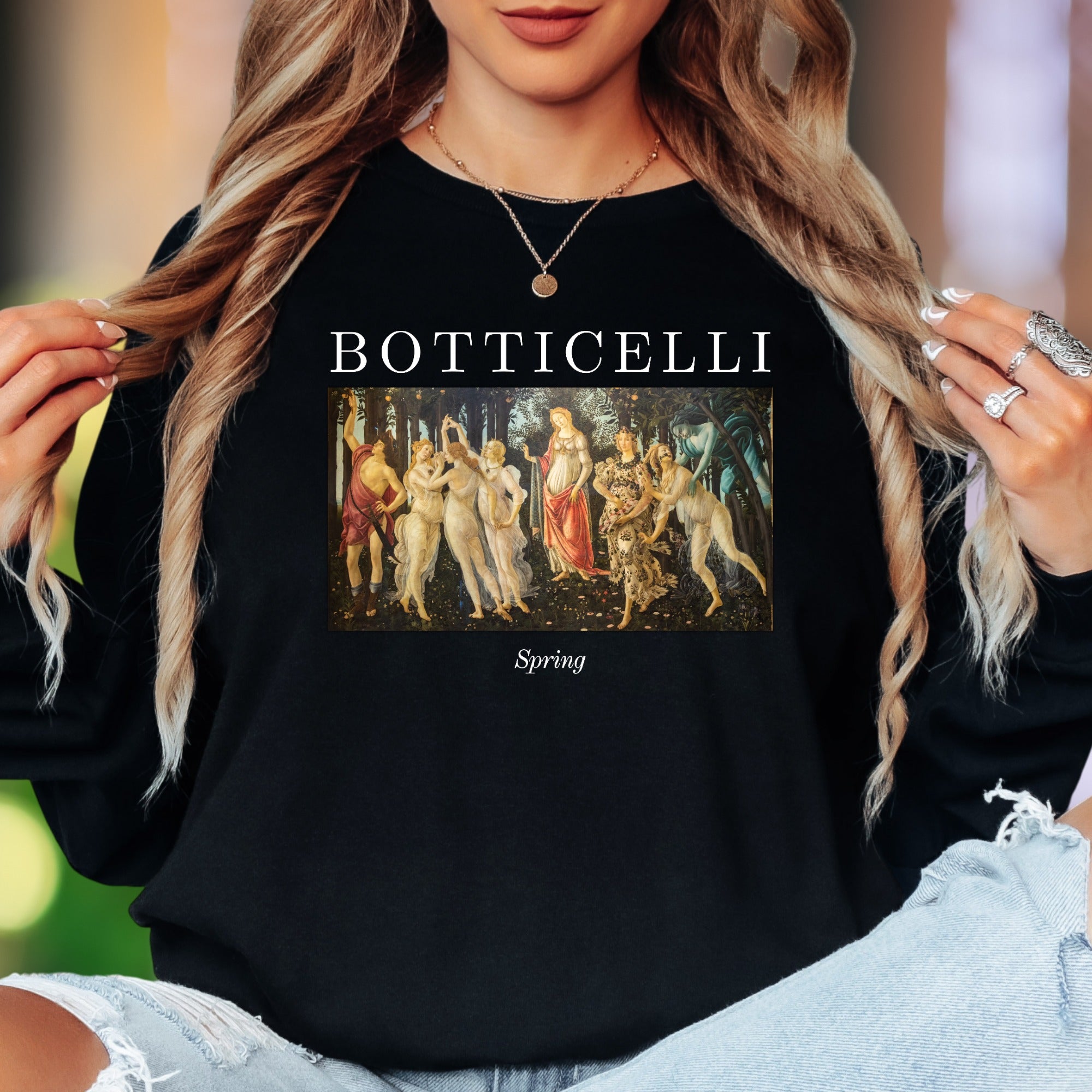 "BOTTICELLI Spring" | Renaissance Art Unisex Adult Long Sleeve T-Shirt | Artistic Expression