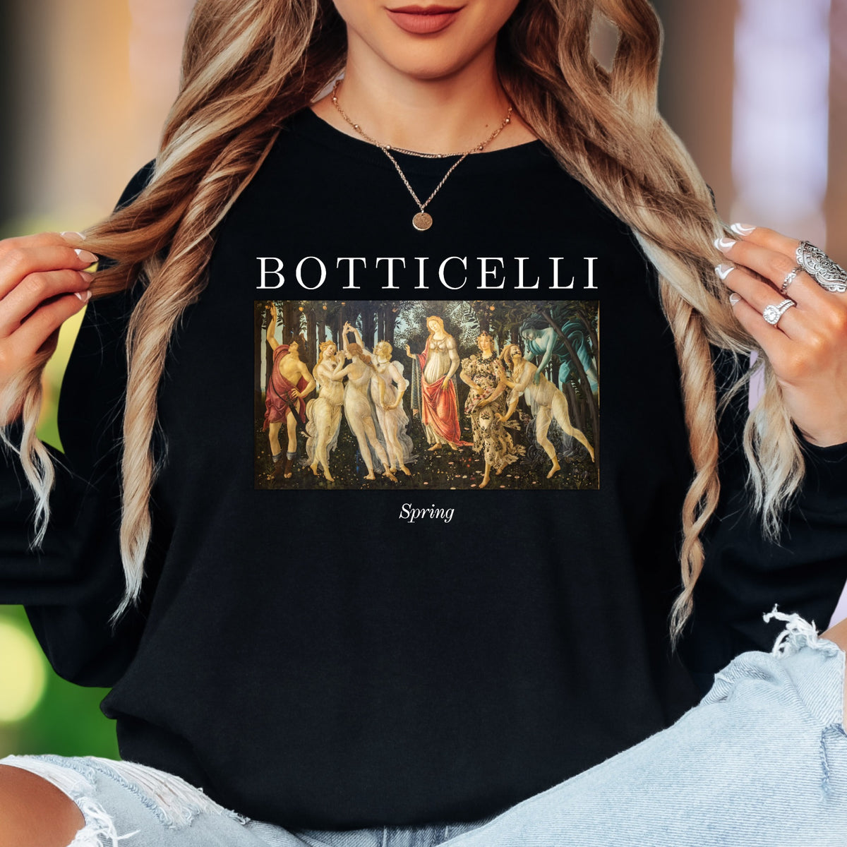 "BOTTICELLI Spring" | Renaissance Art Unisex Adult Long Sleeve T-Shirt | Artistic Expression
