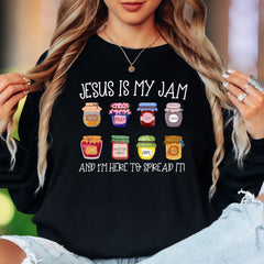 "Jesus Is My Jam" | Faith-Inspired Typography Unisex Adult Long Sleeve T-Shirt | Christian Lifestyle