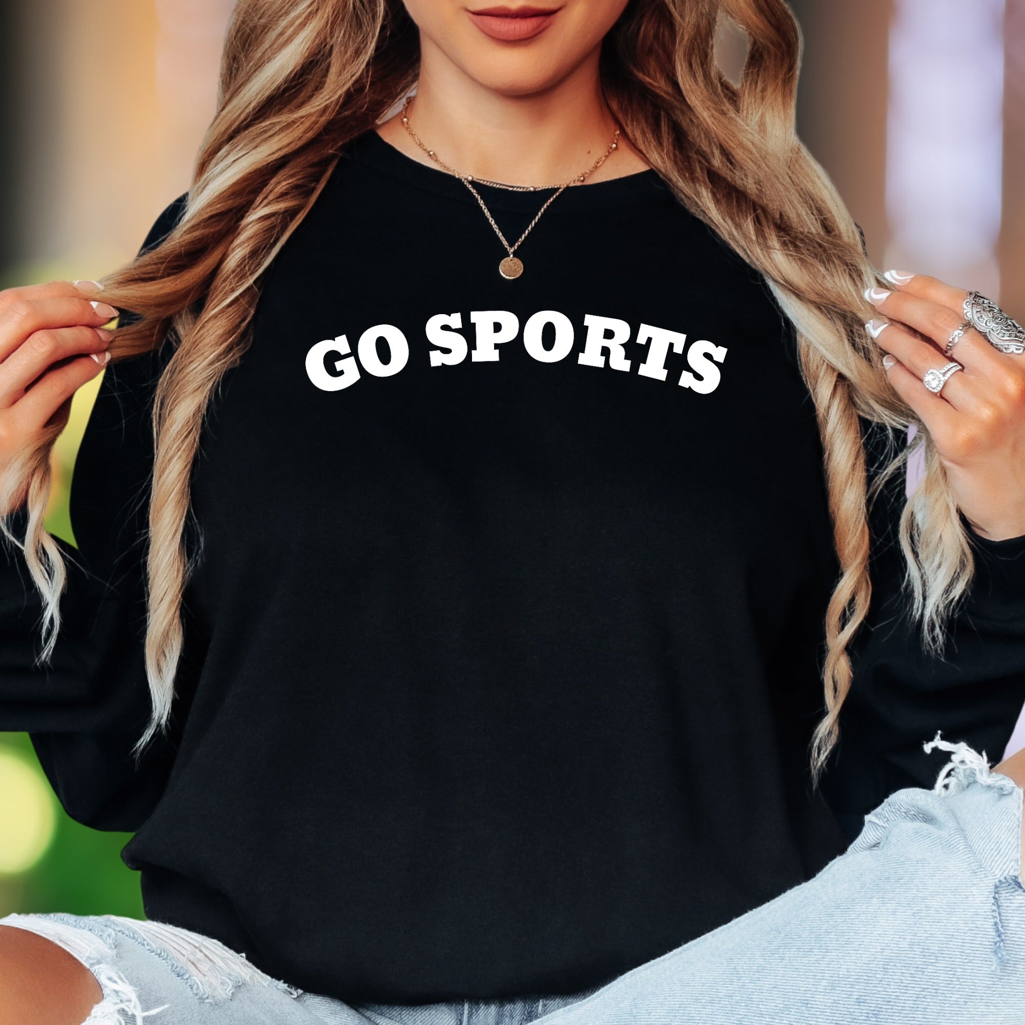 "GO SPORTS" | Bold Typography Unisex Adult Long Sleeve T-Shirt | Humorous Lifestyle