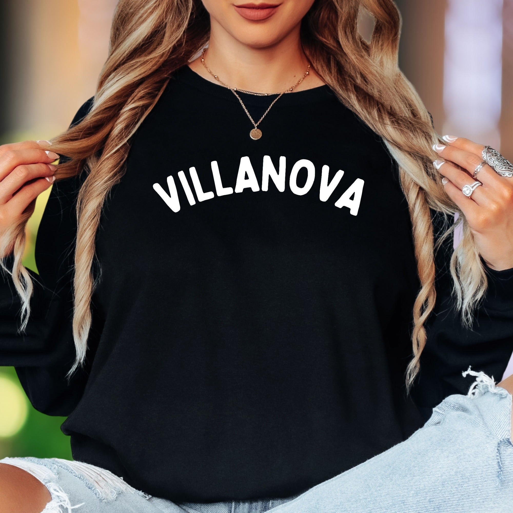 "Villanova" | Collegiate Typography Unisex Adult Long Sleeve T-Shirt | Academic Pride Apparel Secondary image