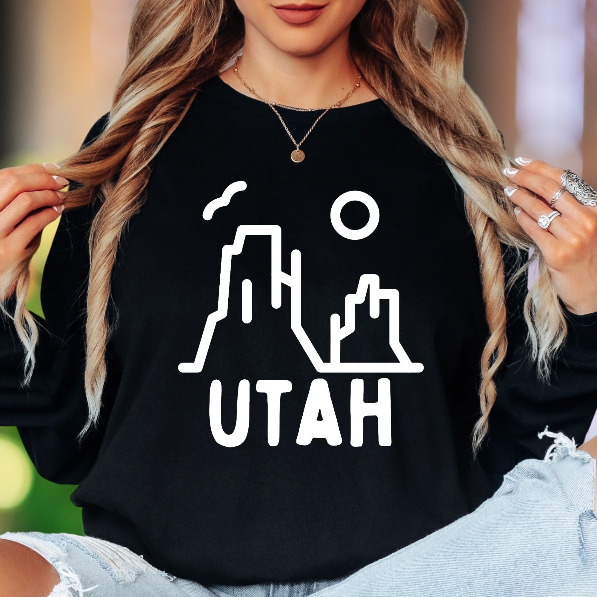 "Utah Scenic" | Minimal Nature Unisex Adult Long Sleeve T-Shirt | Outdoor Enthusiast