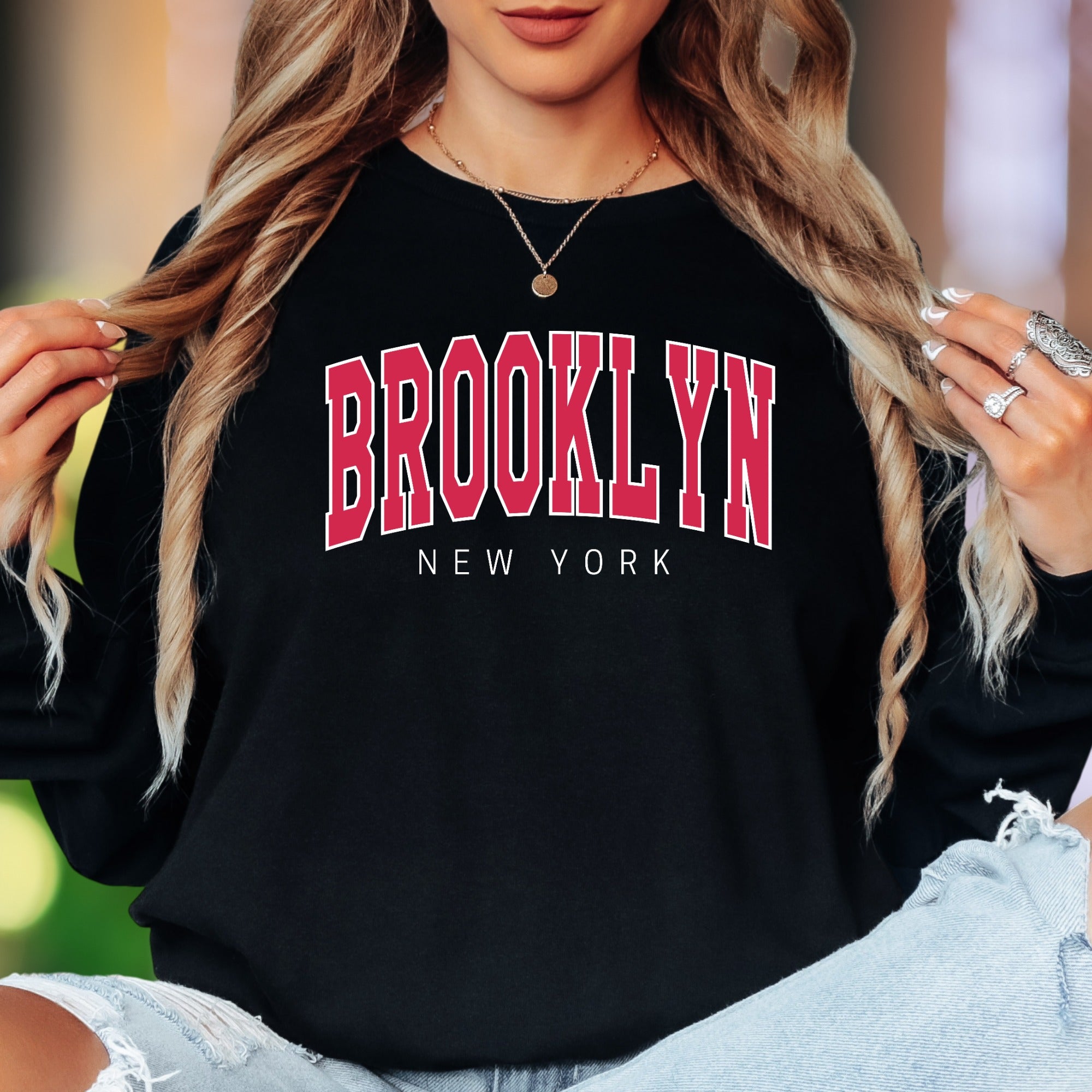 "BROOKLYN NEW YORK" | Modern Collegiate Unisex Adult Long Sleeve T-Shirt | City Lifestyle