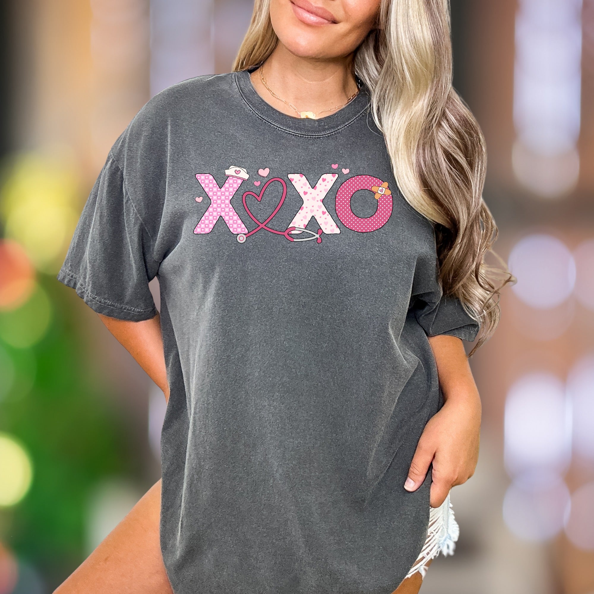 "XOXO Nurse Love" | Comfort Colors Unisex Adult T-Shirt | Caring Profession Style