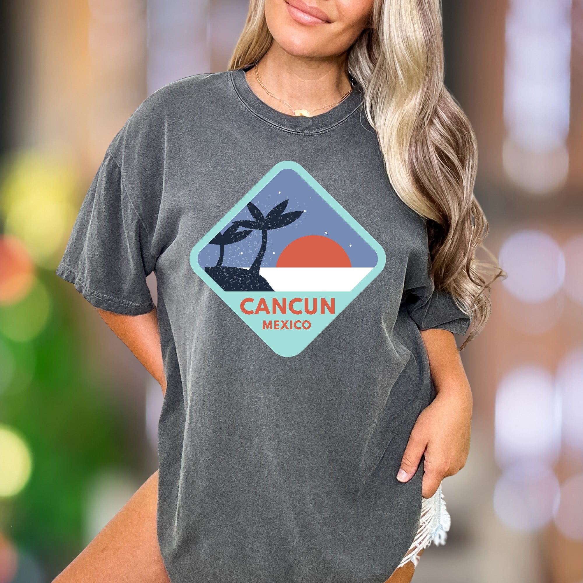 "Cancun Mexico" | Comfort Colors Unisex Adult T-Shirt | Retro Travel Lifestyle