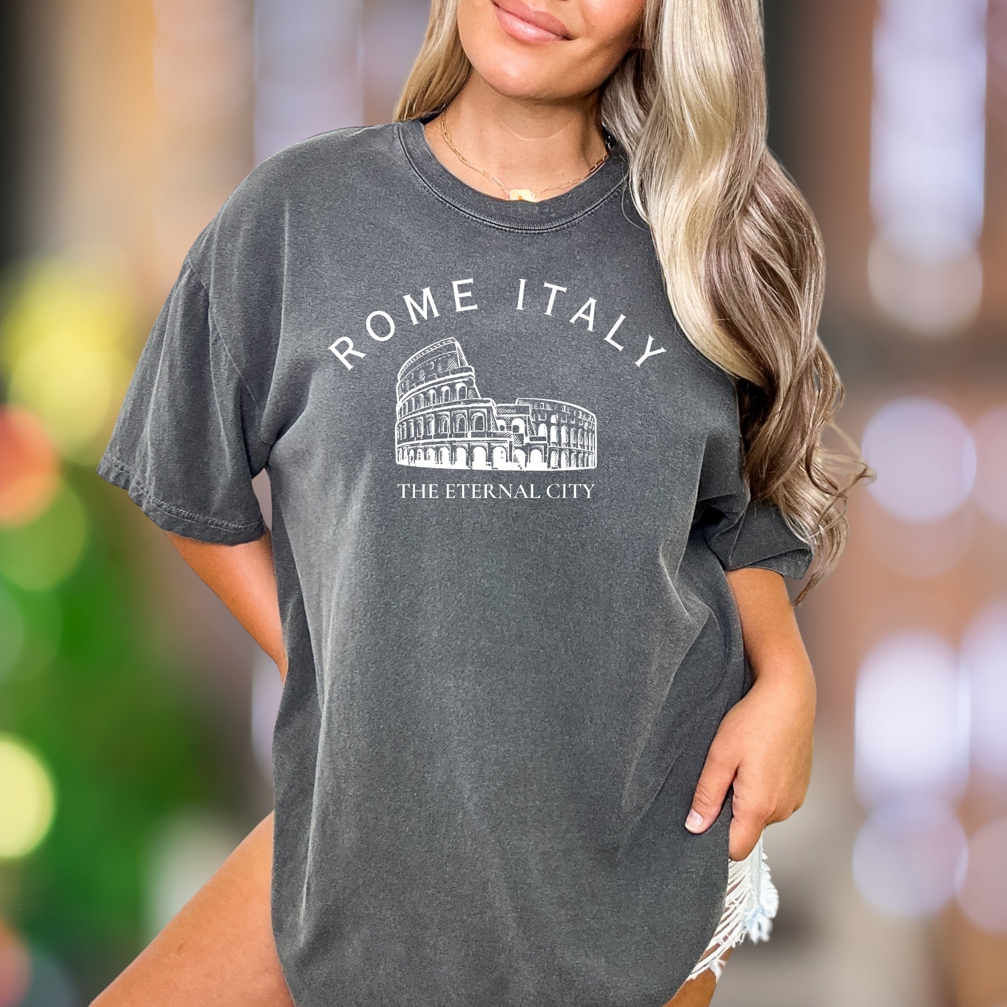 "ROME ITALY The Eternal City" | Comfort Colors Unisex Adult T-Shirt | Vintage Travel Enthusiast Tee