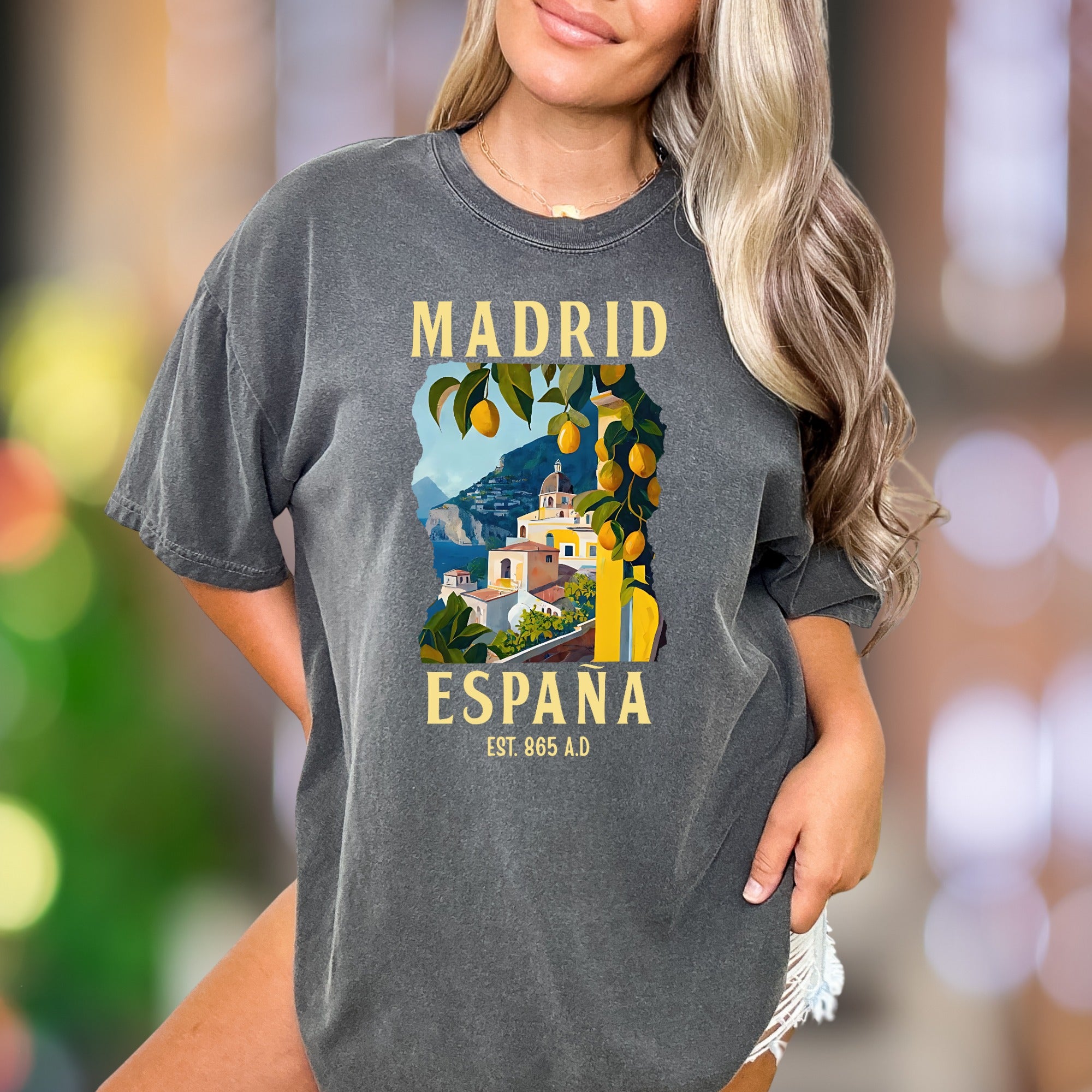 Madrid España Est. 865 A.D. | Comfort Colors Unisex Adult T-Shirt | Vintage Travel Lifestyle
