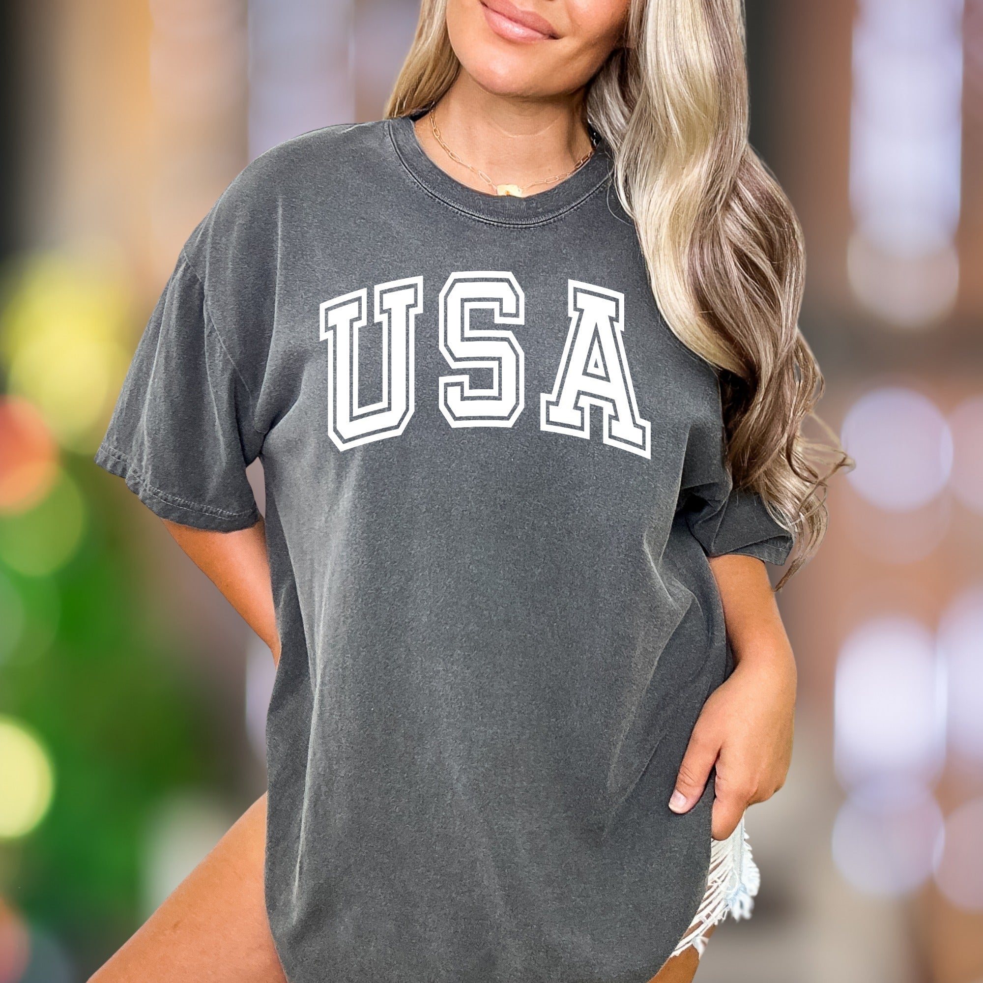 "USA" | Comfort Colors Unisex Adult T-Shirt | Classic Heritage Style