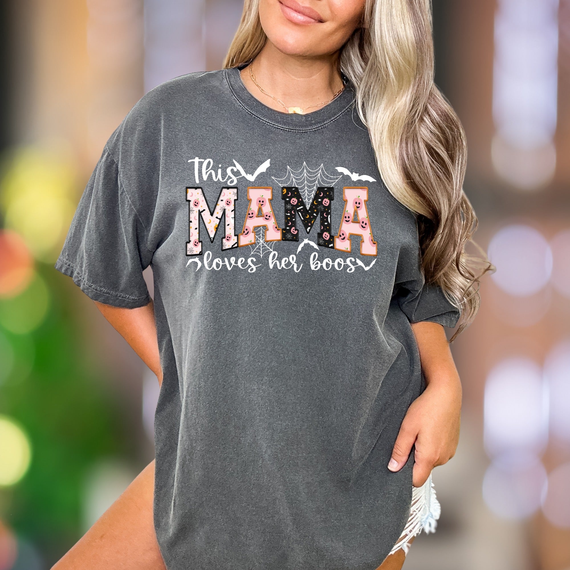 "This Mama Loves Her Boos" | Comfort Colors Unisex Adult T-Shirt | Spooky Mama Fun