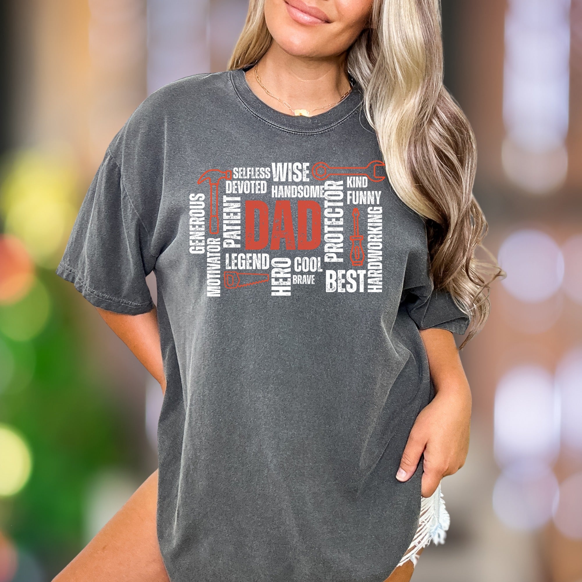 "Dad" Word Cloud | Comfort Colors Unisex Adult T-Shirt | Heartfelt Lifestyle Gift