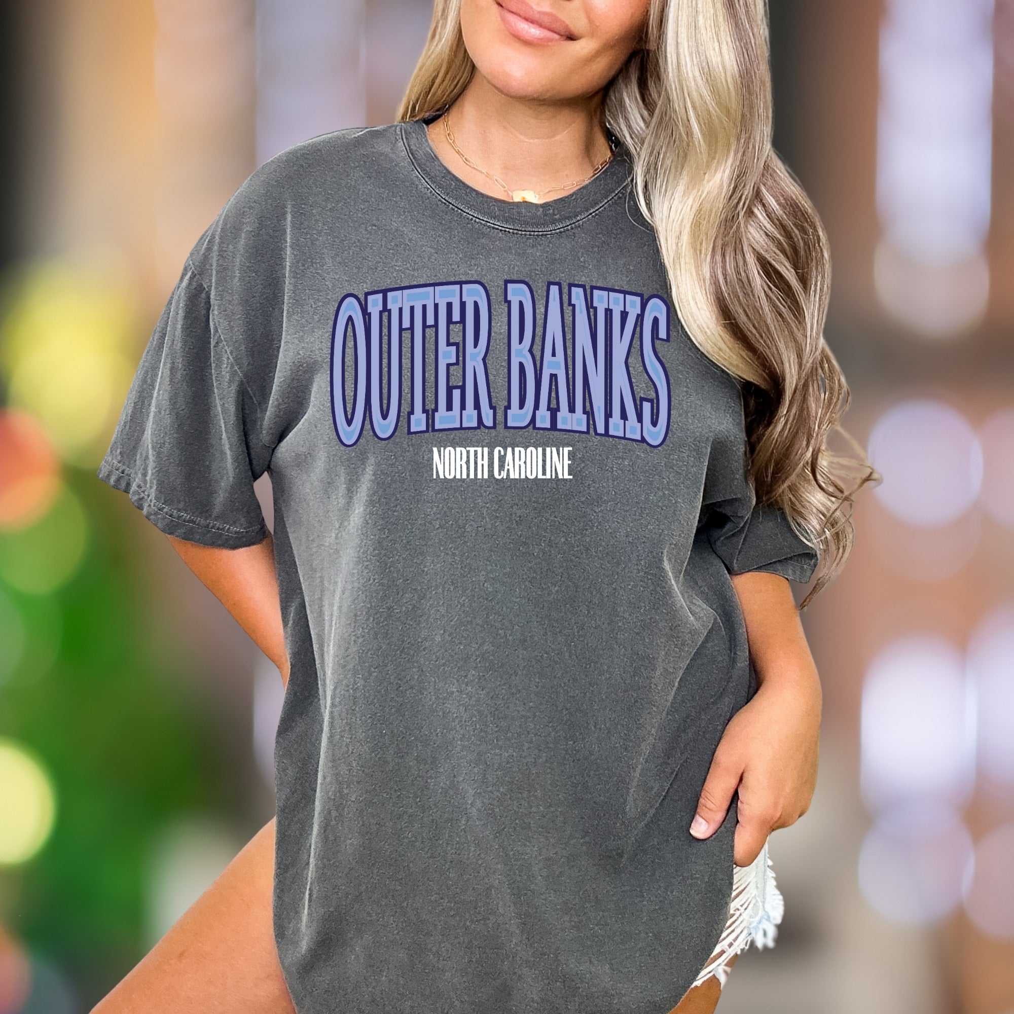 "Outer Banks North Carolina" | Comfort Colors Unisex Adult T-Shirt | Retro Coastal Lifestyle