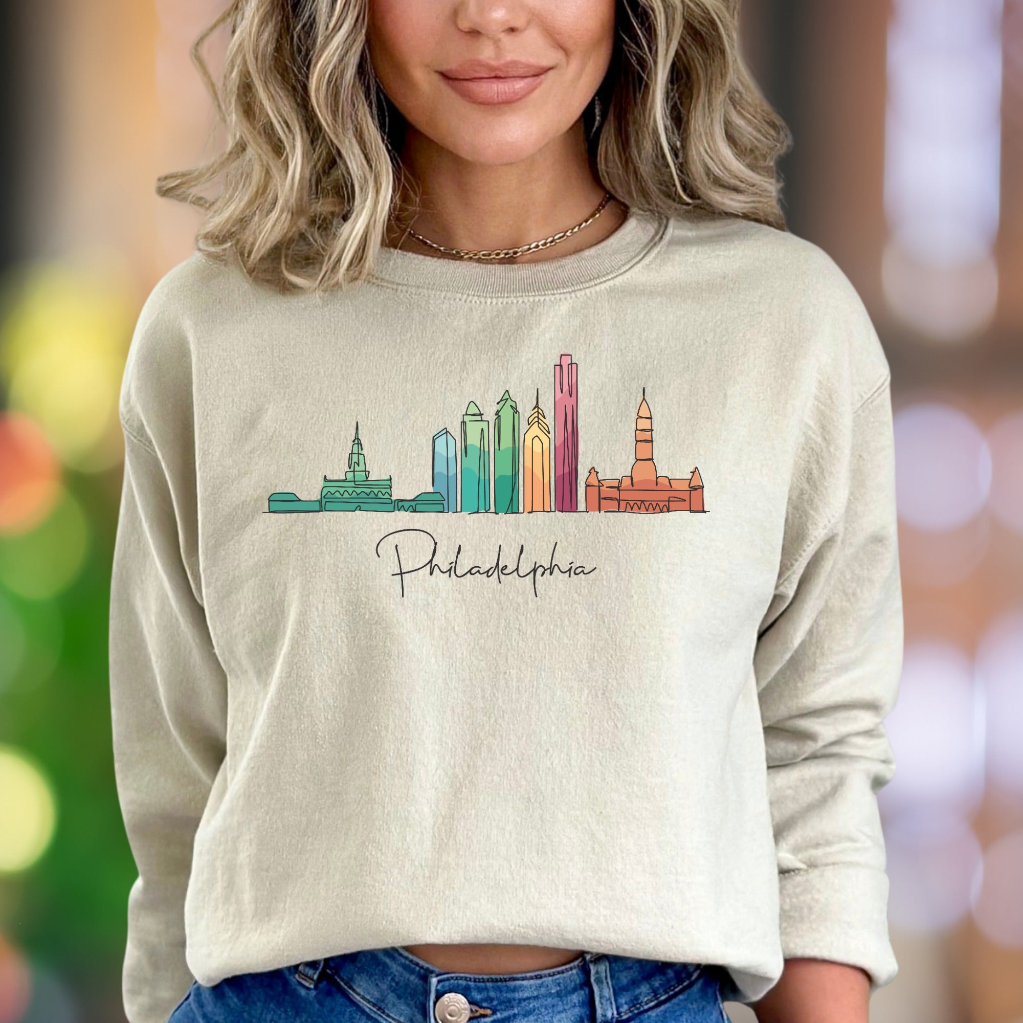 "Pittsburgh" | Colorful Skyline Unisex Adult Sweatshirt | City Pride Apparel