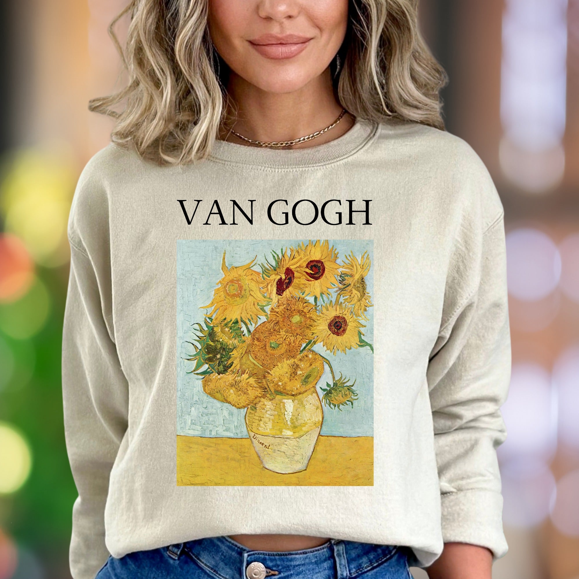 "VAN GOGH Sunflowers" | Artistic Graphic Unisex Adult Sweatshirt | Creative Expression