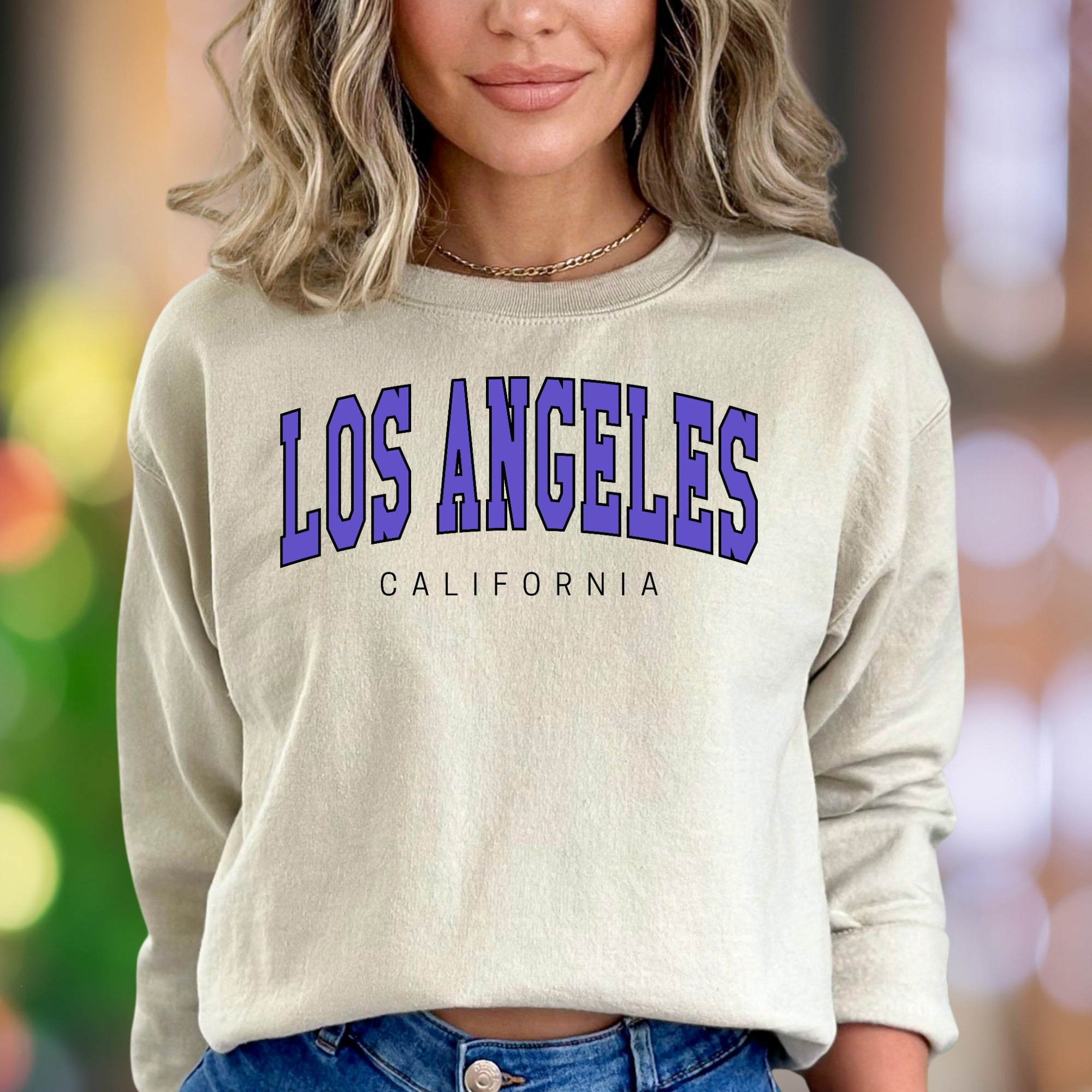 "Los Angeles California" | Collegiate Typography Unisex Adult Sweatshirt | City Pride Lifestyle