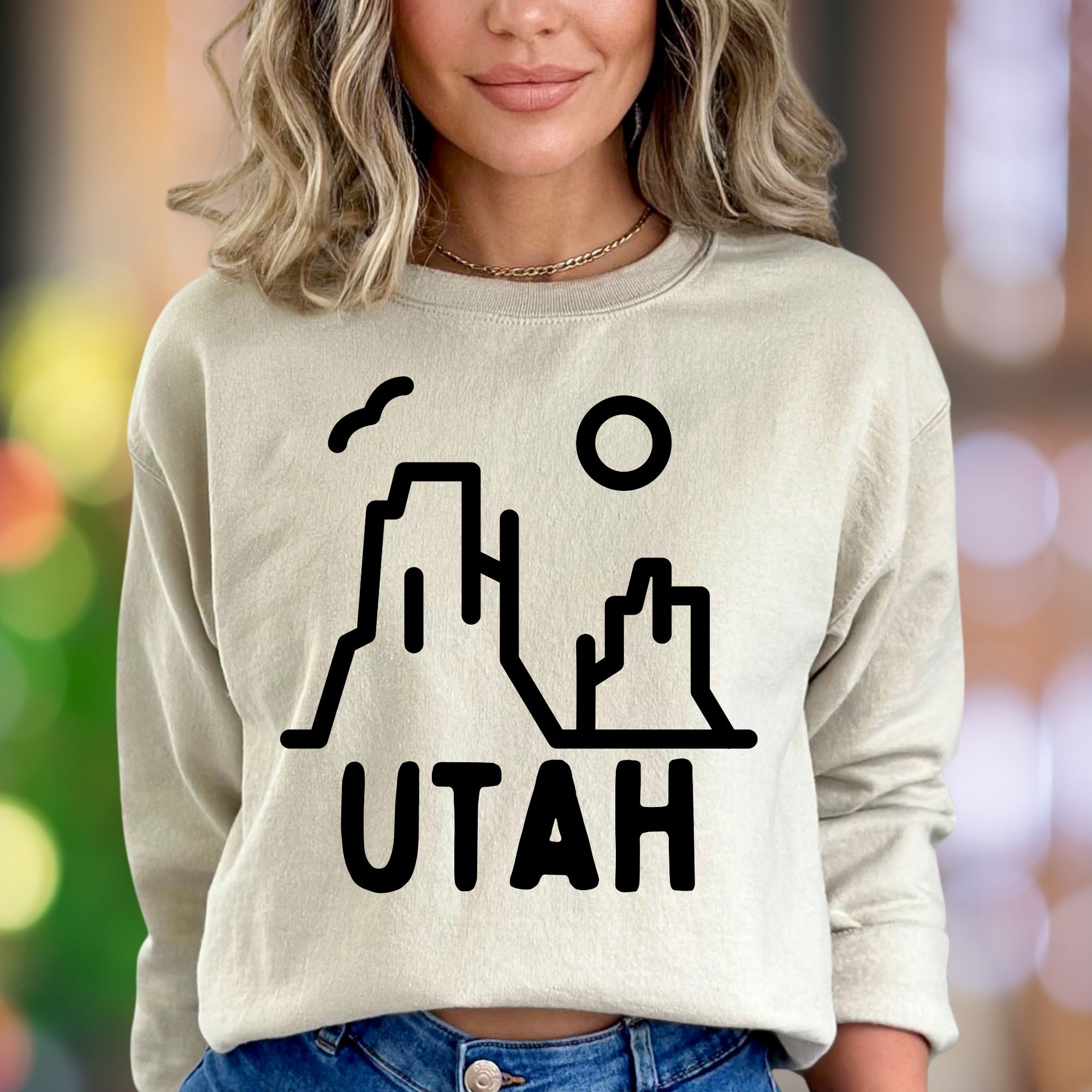 "Utah" | Minimal Nature Graphic Unisex Adult Sweatshirt | Outdoor Lifestyle