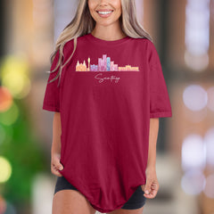 Santiago Skyline Sketch | Comfort Colors Unisex Adult T-Shirt | Minimal Outline Cityscape
