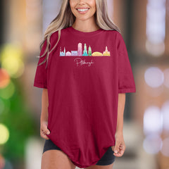 Pittsburgh Skyline | Comfort Colors Unisex Adult T-Shirt | Colorful Cityscape Design