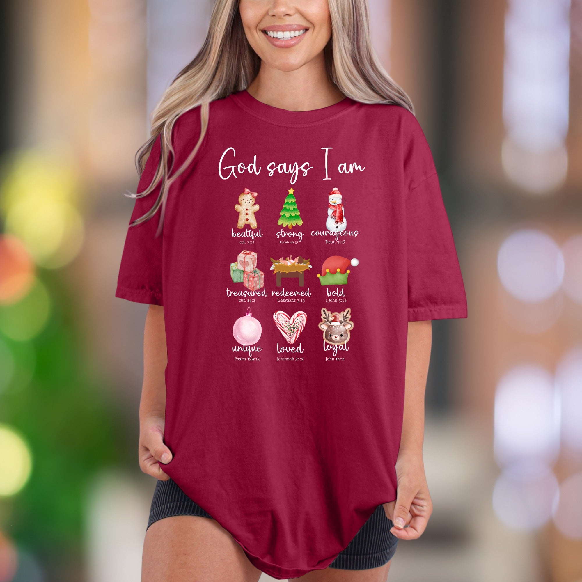 "God Says I Am" | Comfort Colors Unisex Adult T-Shirt | Empowering Christmas Faith Tee