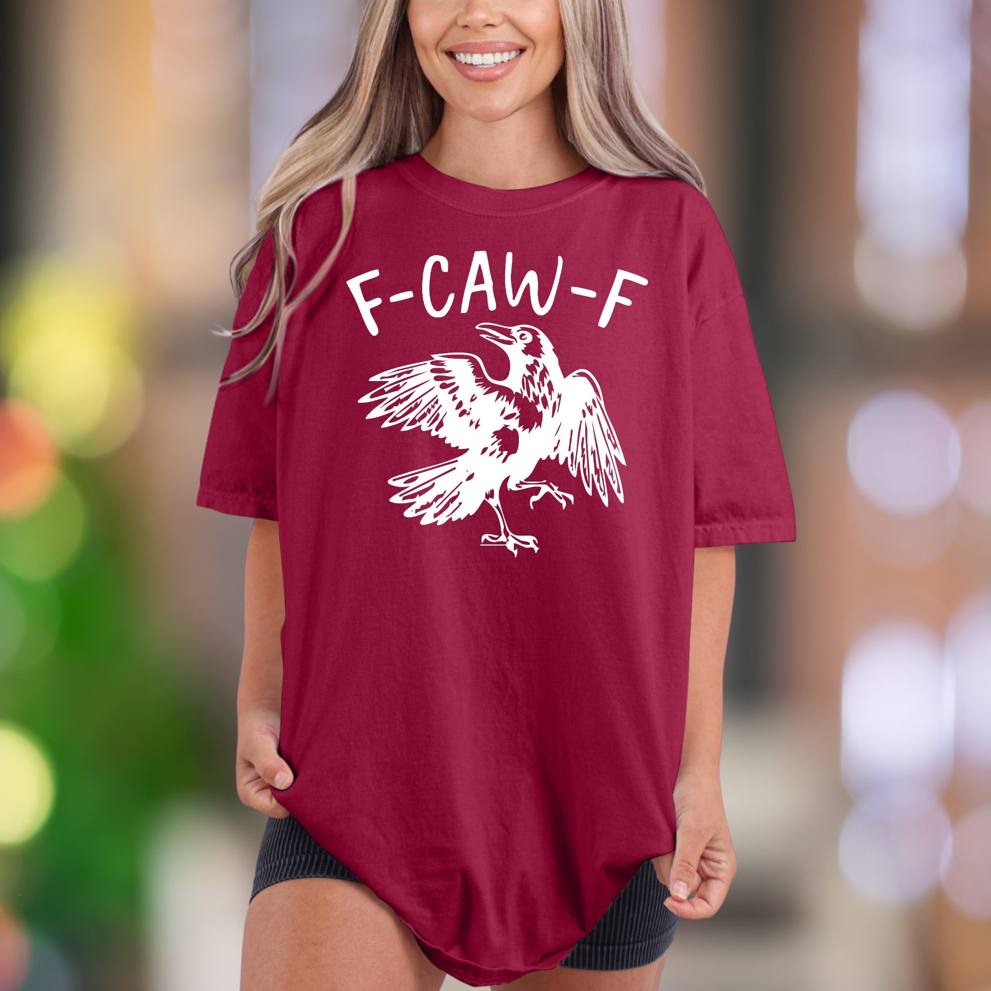 "F-CAW-F" | Comfort Colors Unisex Adult T-Shirt | Funny Crow Personality Tee