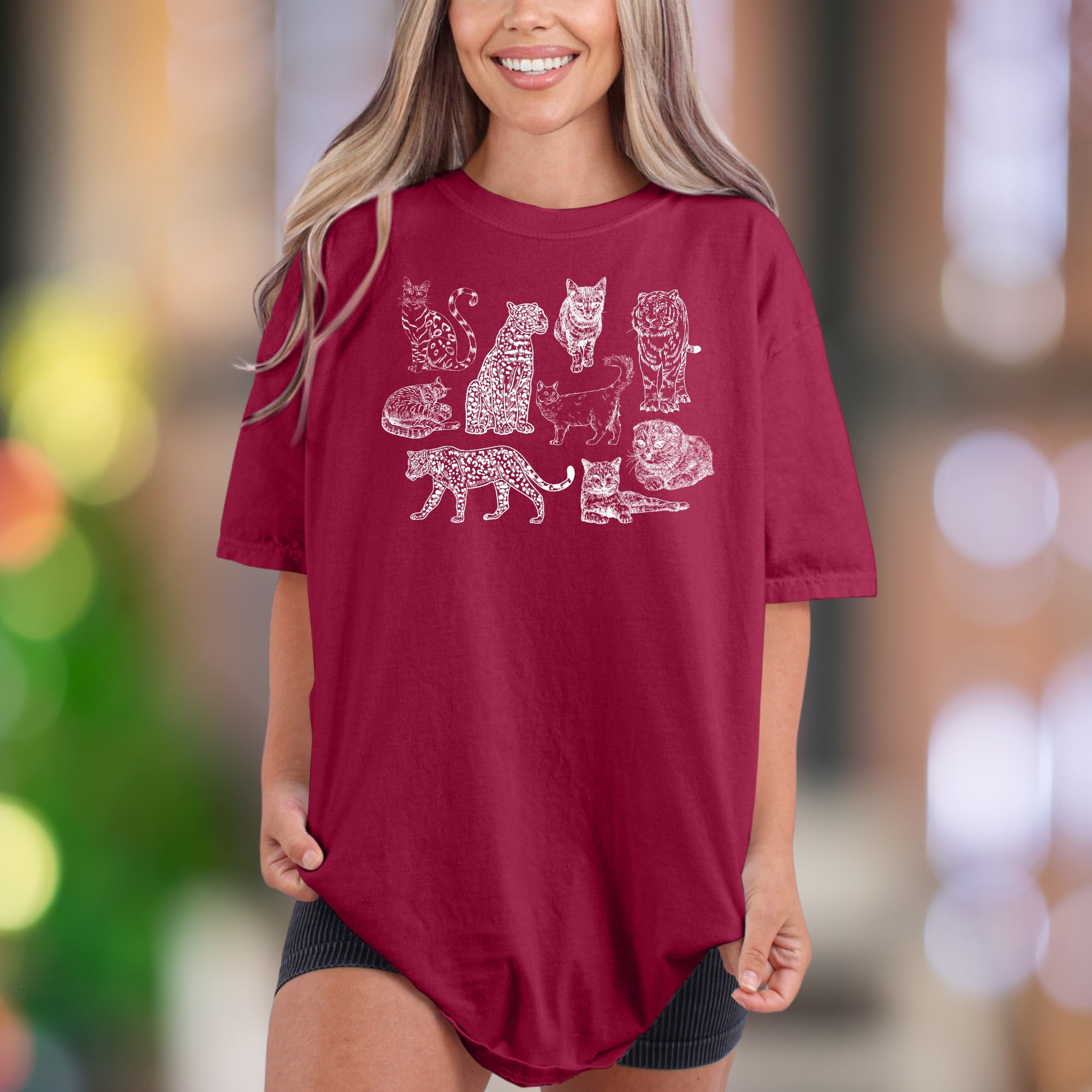 Feline Friends Collage | Comfort Colors Unisex Adult T-Shirt | Vintage Cat Lover Style