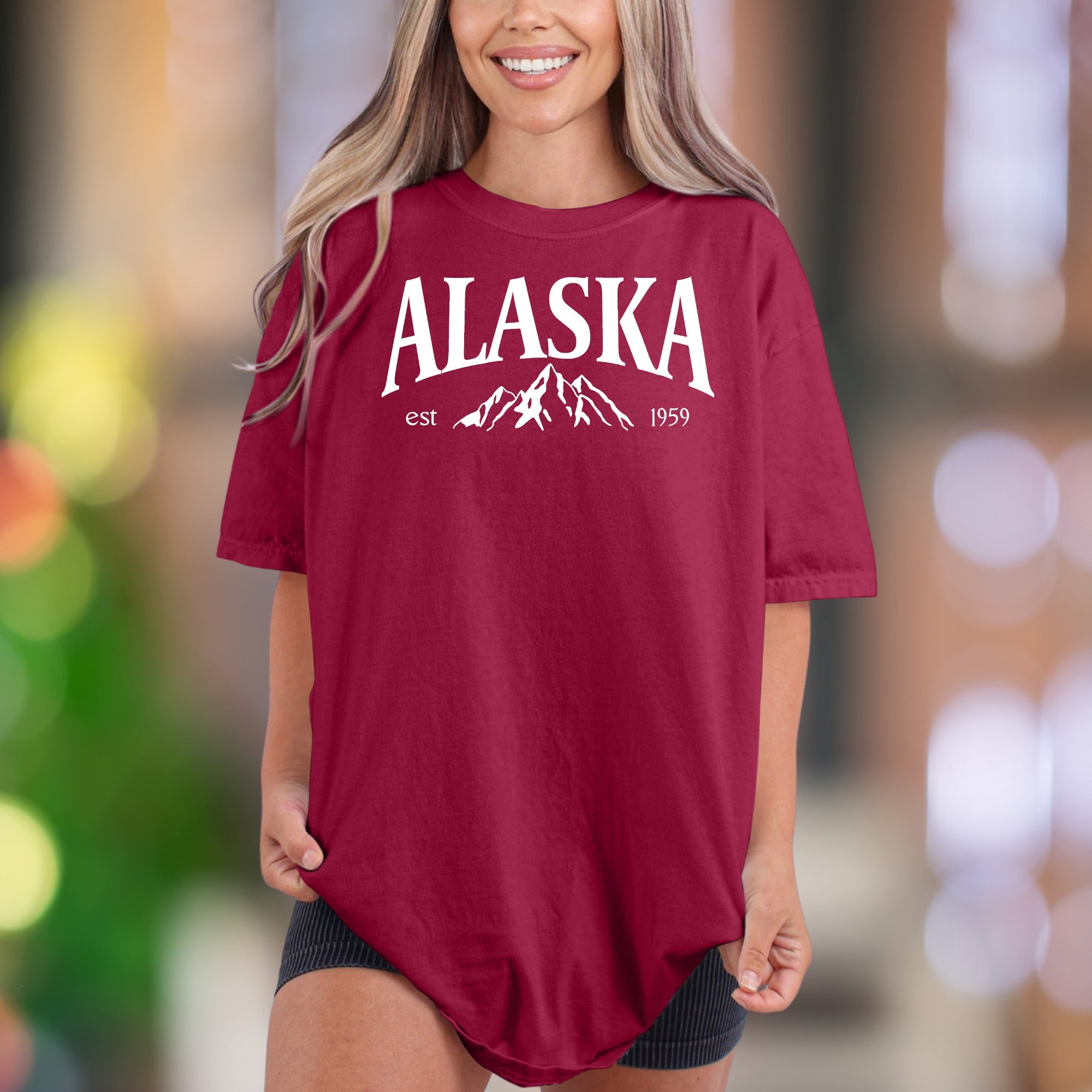 "ALASKA est 1959" | Comfort Colors Unisex Adult T-Shirt | Vintage Mountain Nature Tee
