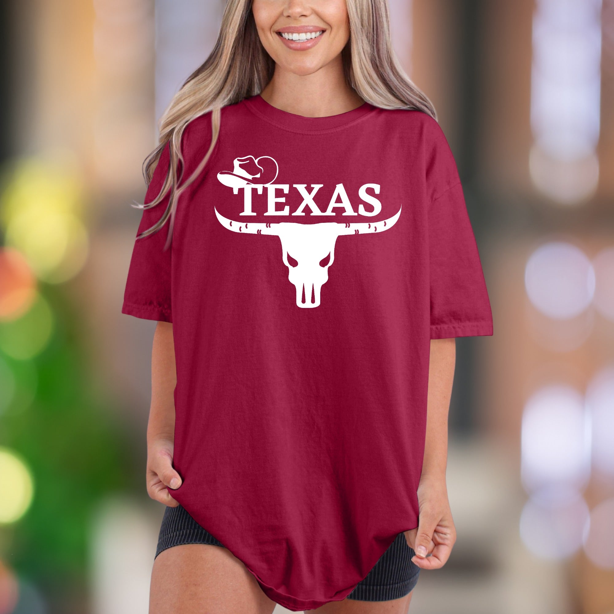 "TEXAS" Longhorn Skull Comfort Colors Unisex Adult T-Shirt | Southern Lifestyle Tee