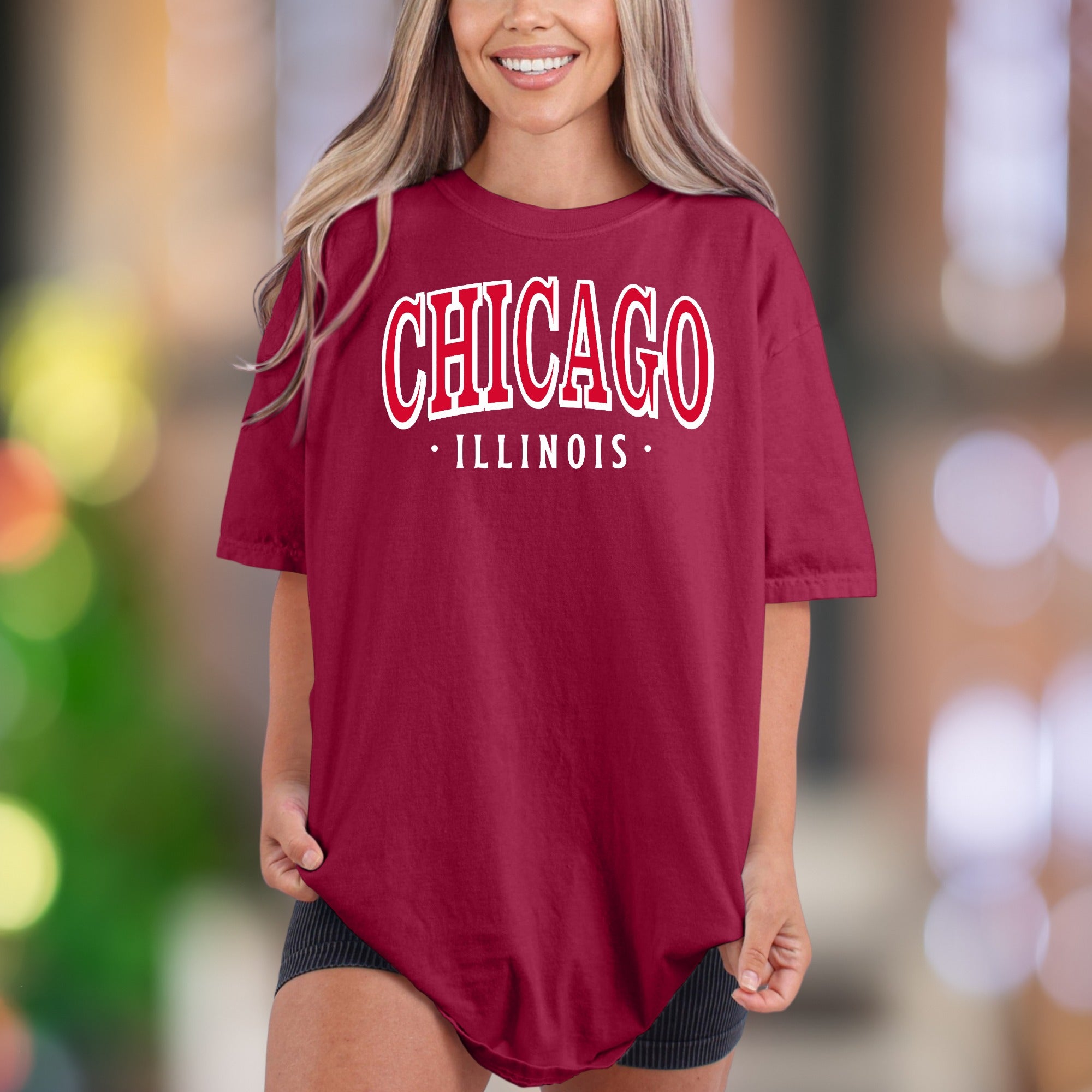 "CHICAGO • ILLINOIS •" | Comfort Colors Unisex Adult T-Shirt | Classic City Style