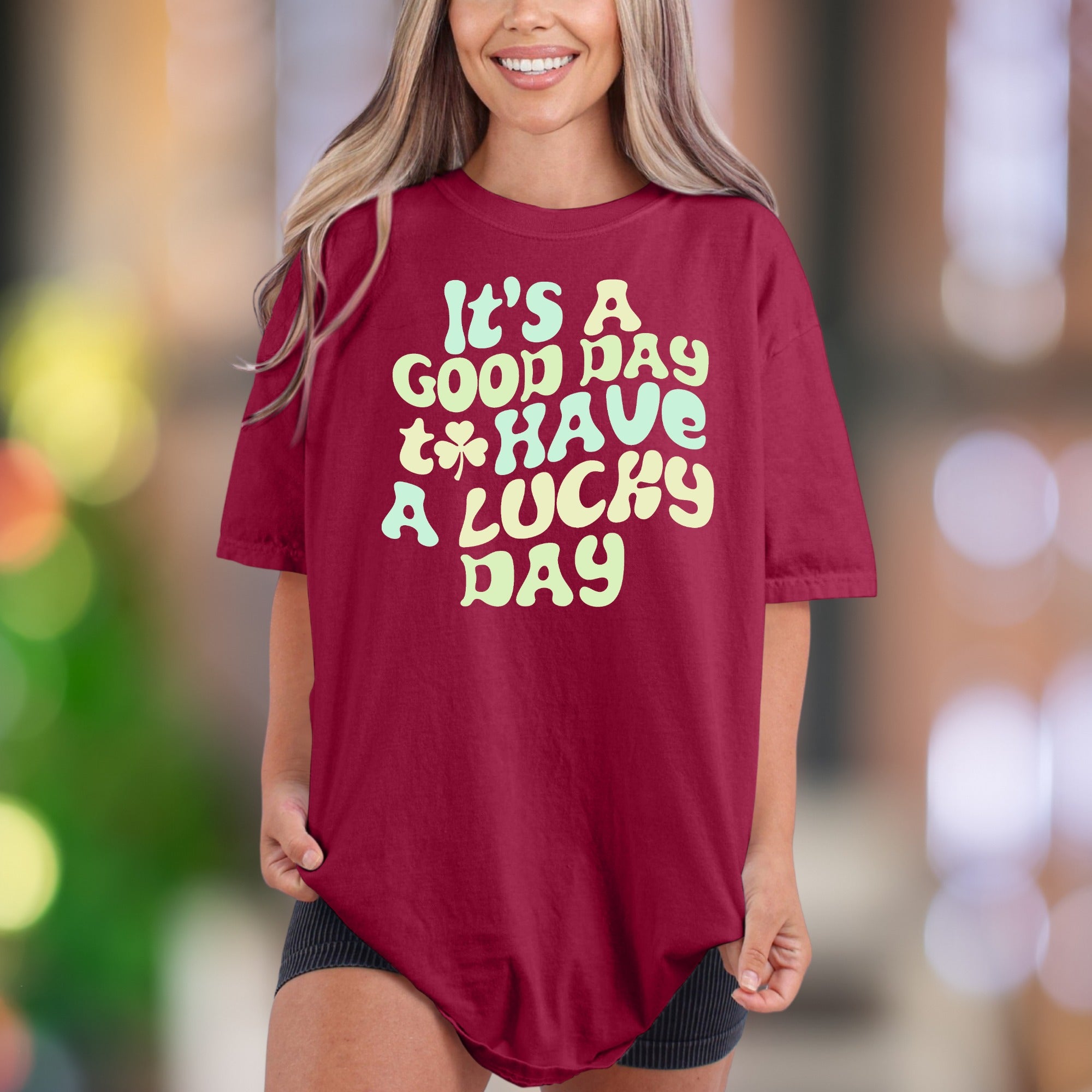 "It's A Good Day To Have A Lucky Day" | Comfort Colors Unisex Adult T-Shirt | Retro Lucky Day Tee