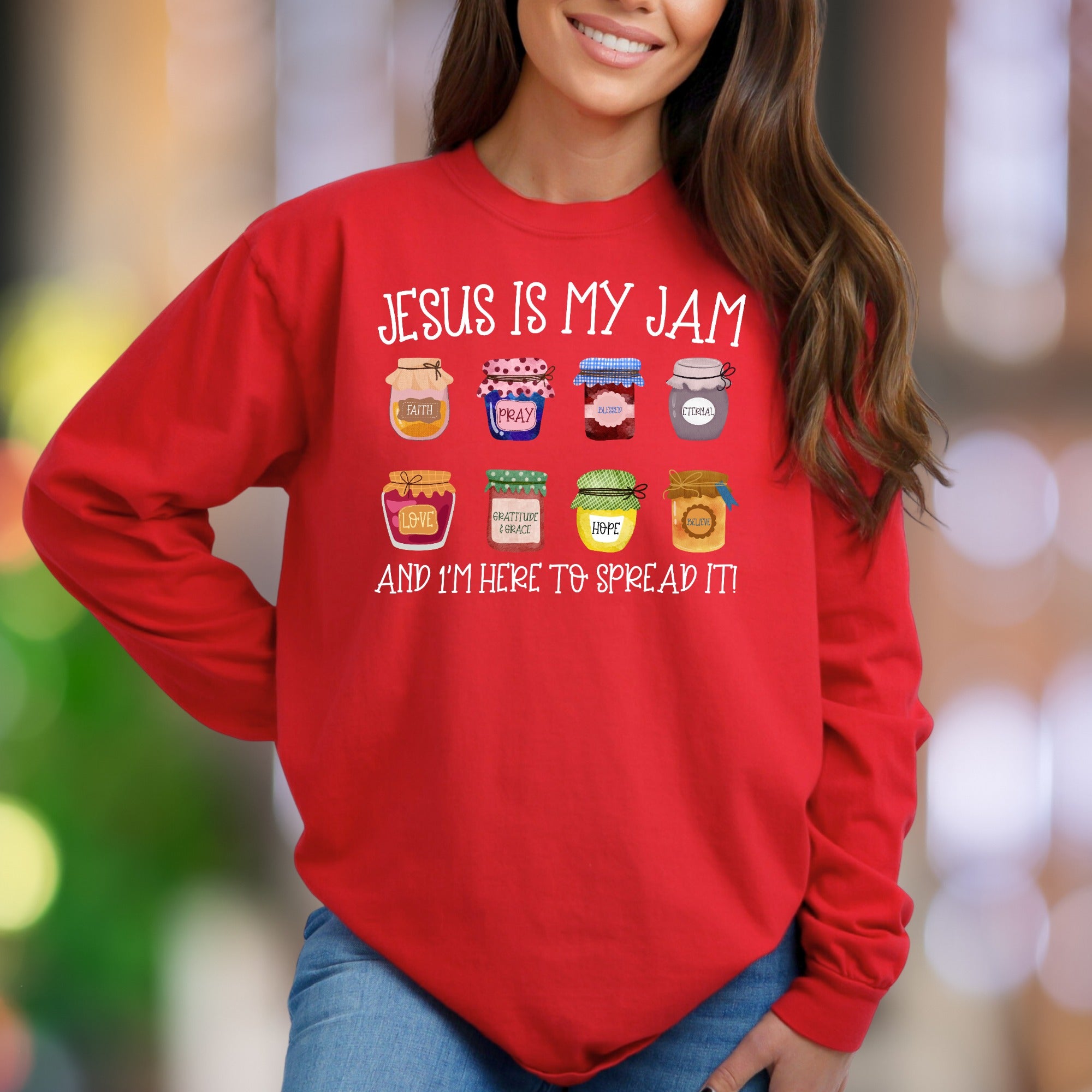 "Jesus Is My Jam" | Whimsical Graphic Unisex Adult Sweatshirt | Faith-Inspired Lifestyle