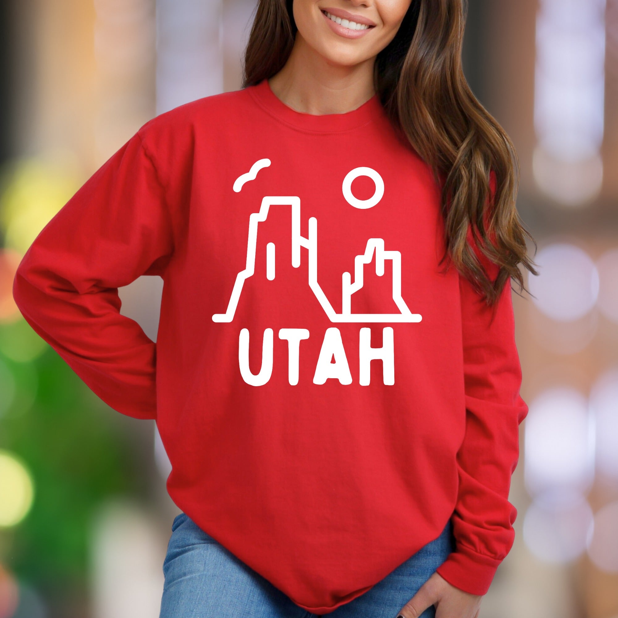 "Utah" | Minimal Nature Graphic Unisex Adult Sweatshirt | Outdoor Lifestyle
