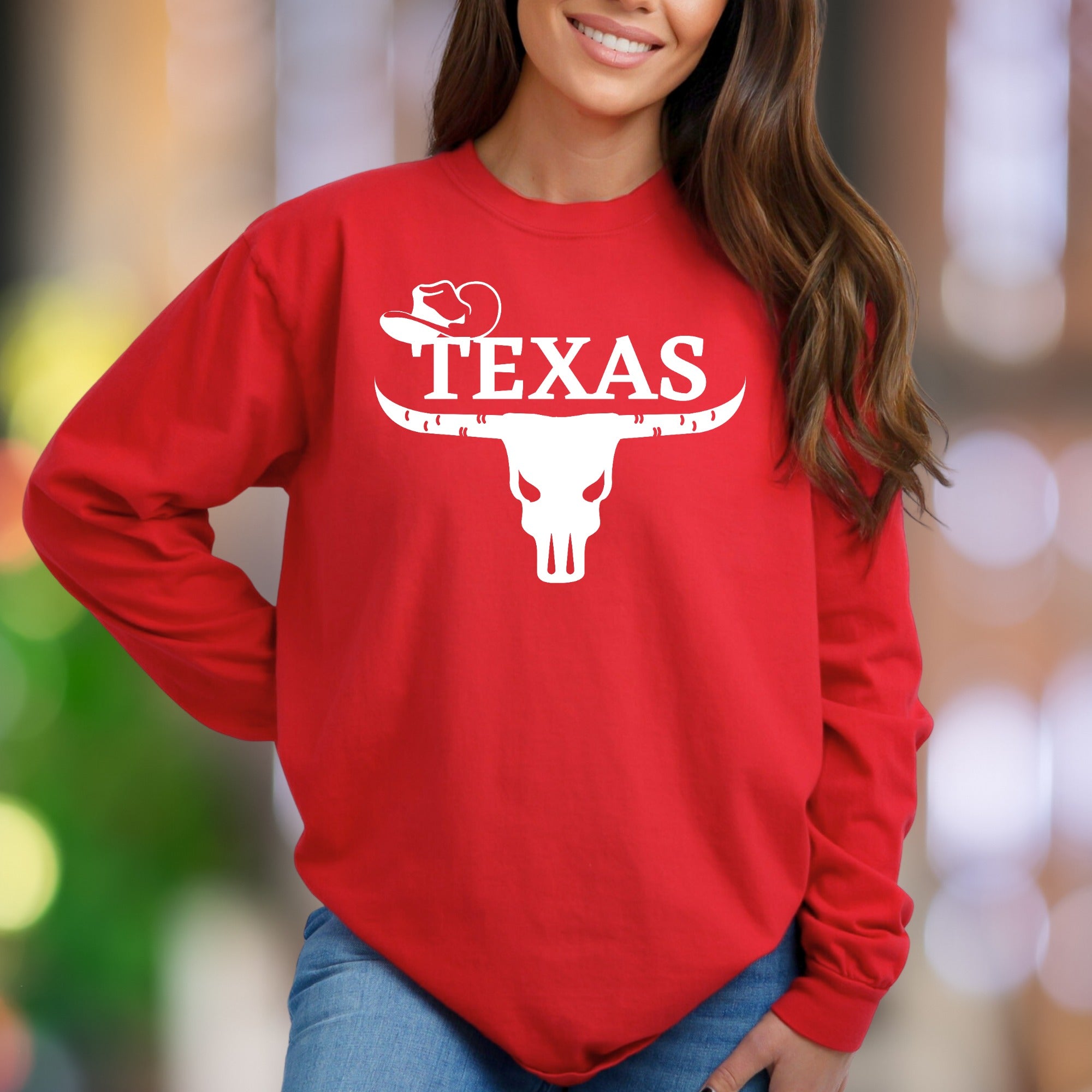 "TEXAS" | Western Skull Unisex Adult Sweatshirt | Lone Star Lifestyle