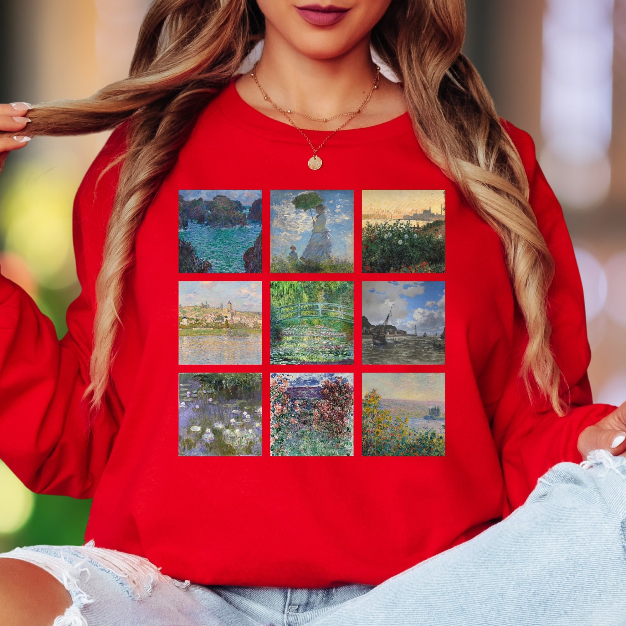 Impressionist Art Collection | Classic Painting Unisex Adult Long Sleeve T-Shirt | Artistic Expression