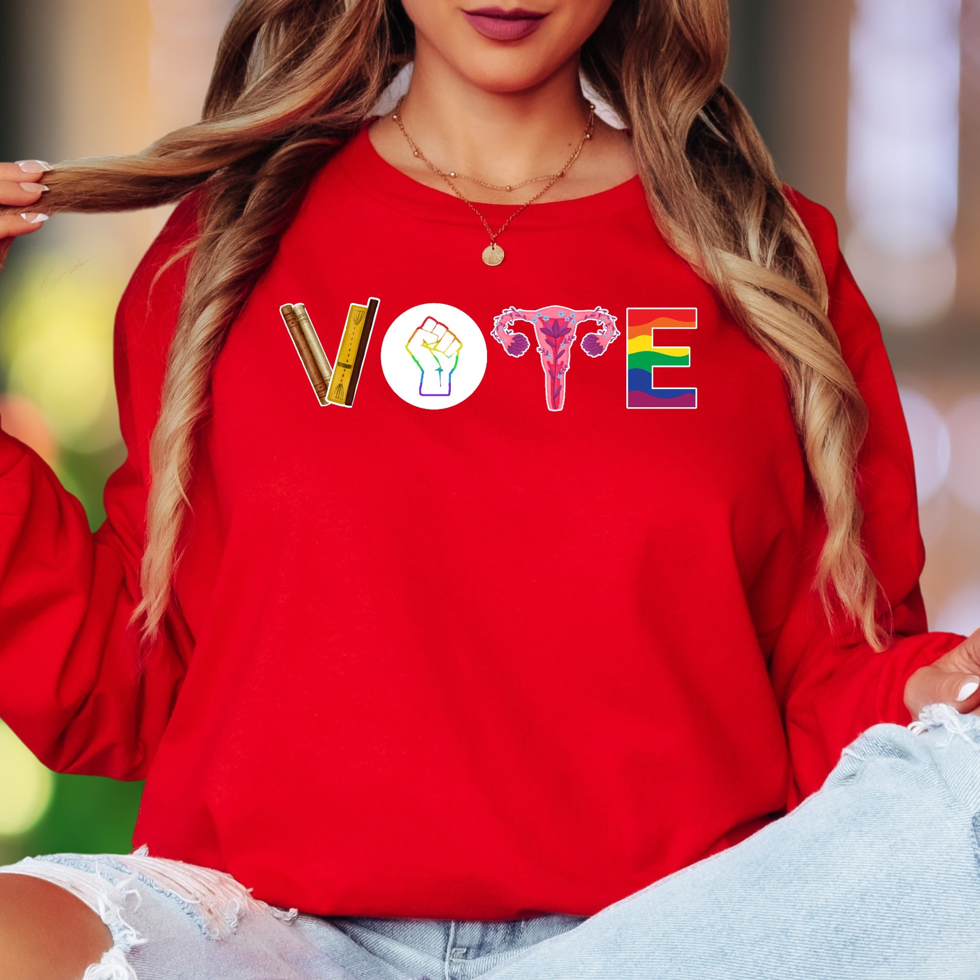 "VOTE" | Bold Activism Unisex Adult Long Sleeve T-Shirt | Empowered Lifestyle