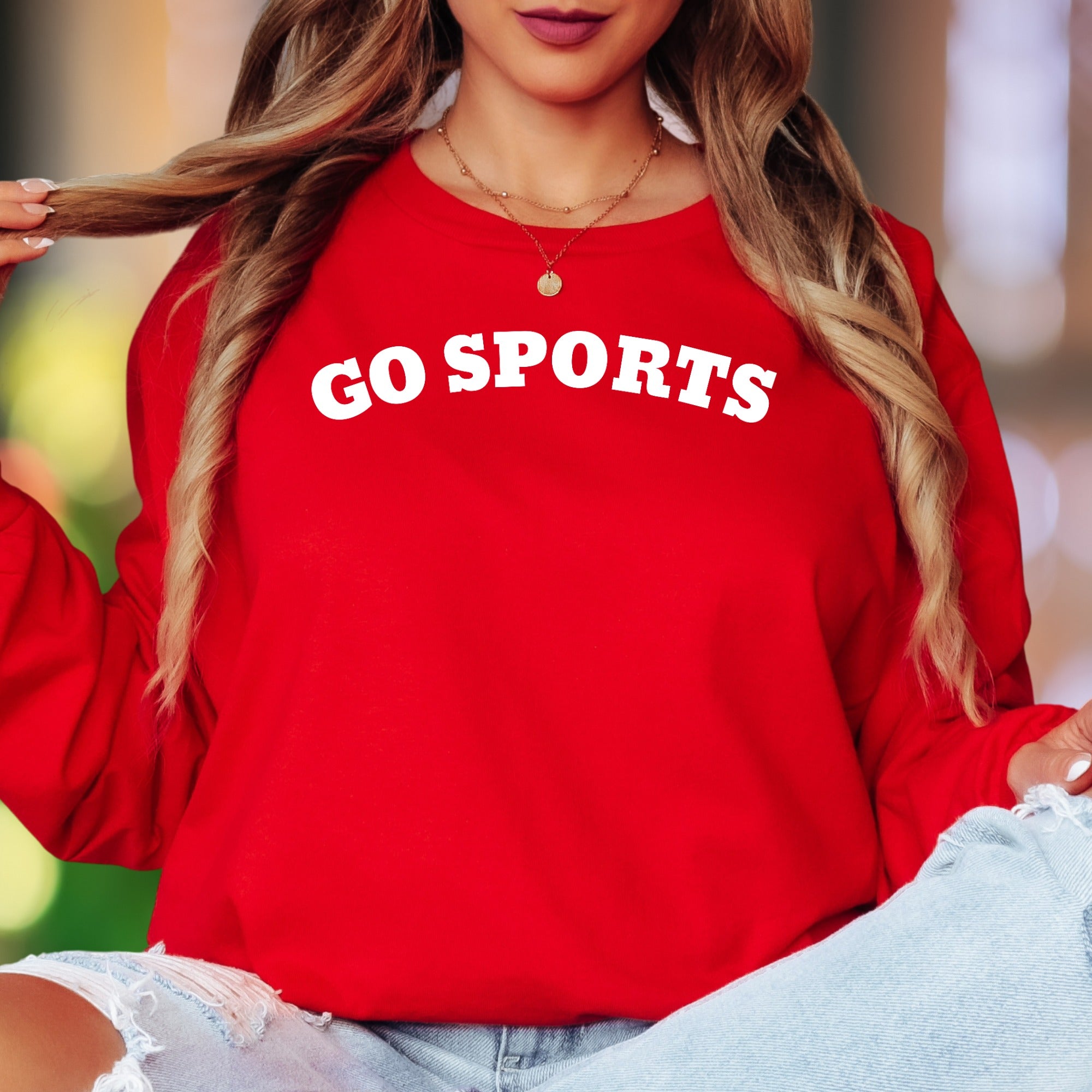 "GO SPORTS" | Bold Typography Unisex Adult Long Sleeve T-Shirt | Humorous Lifestyle