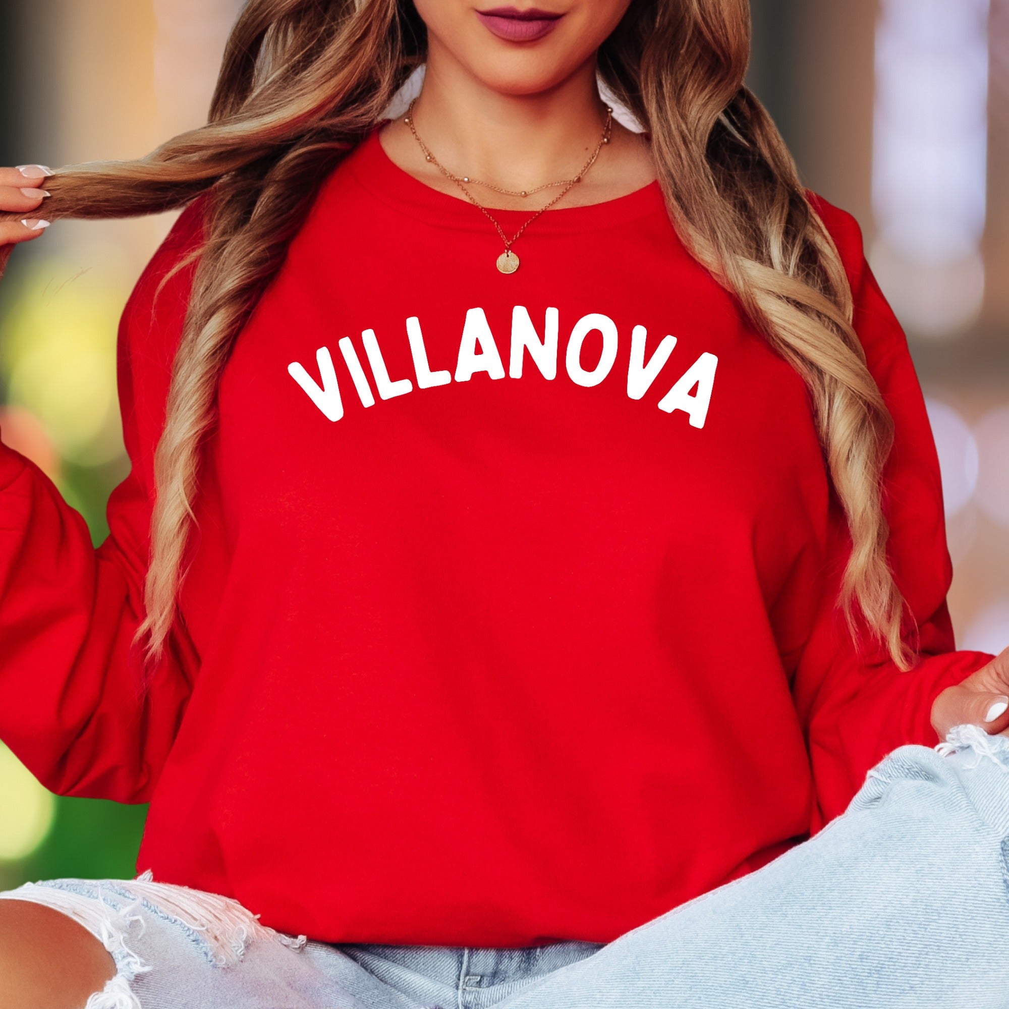"Villanova" | Collegiate Typography Unisex Adult Long Sleeve T-Shirt | Academic Pride Apparel