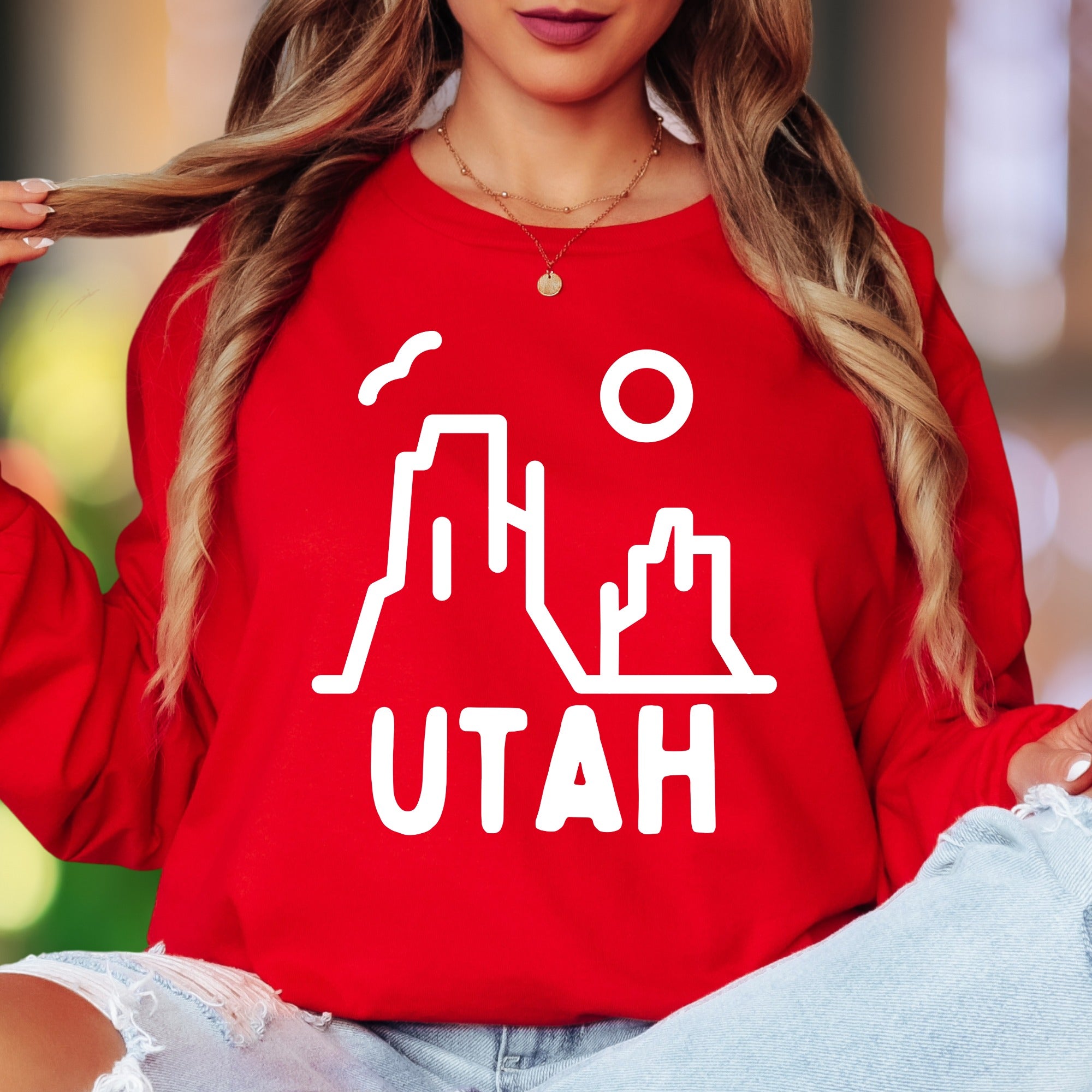 "Utah Scenic" | Minimal Nature Unisex Adult Long Sleeve T-Shirt | Outdoor Enthusiast