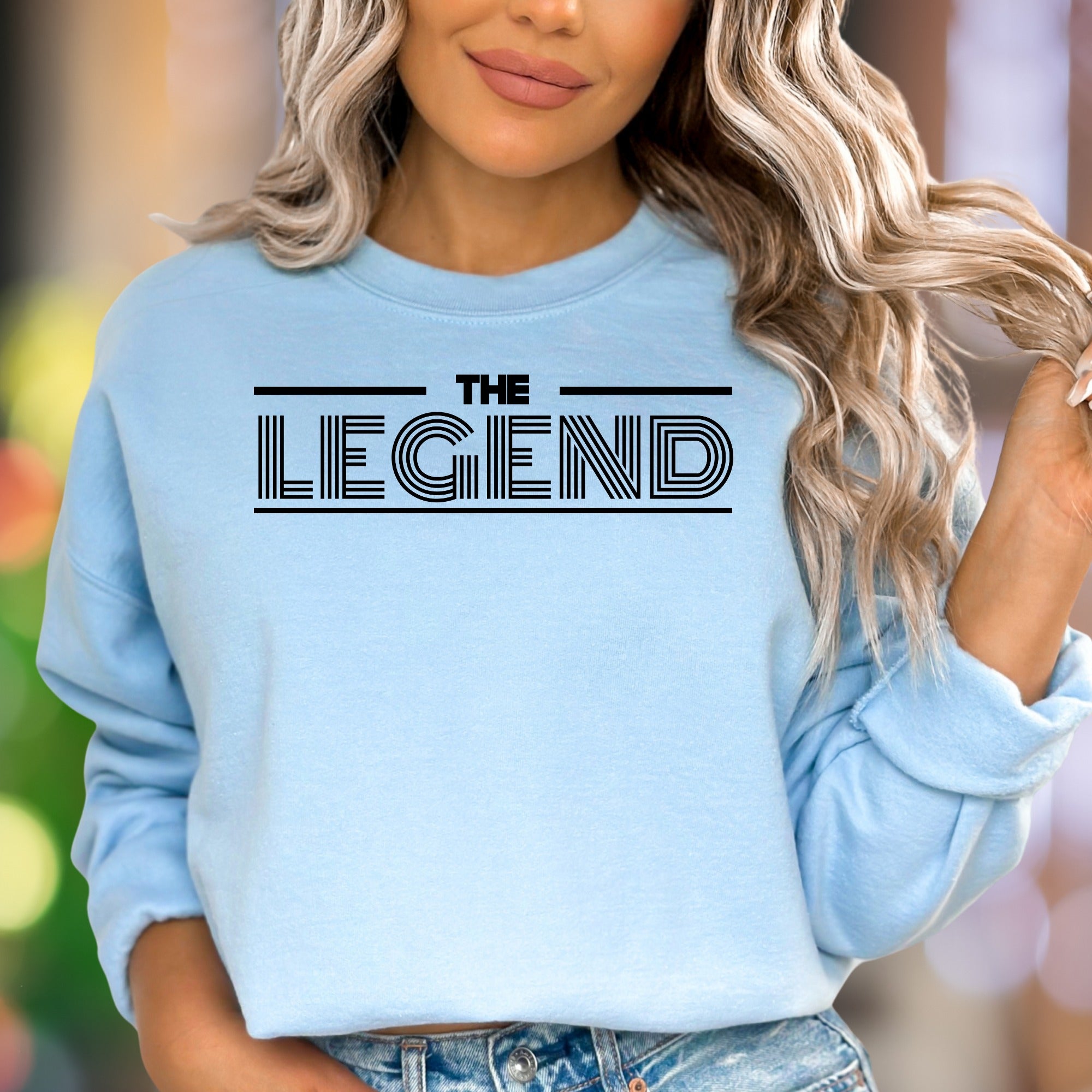 "THE LEGEND" | Bold Typography Unisex Adult Sweatshirt | Confident Lifestyle Apparel