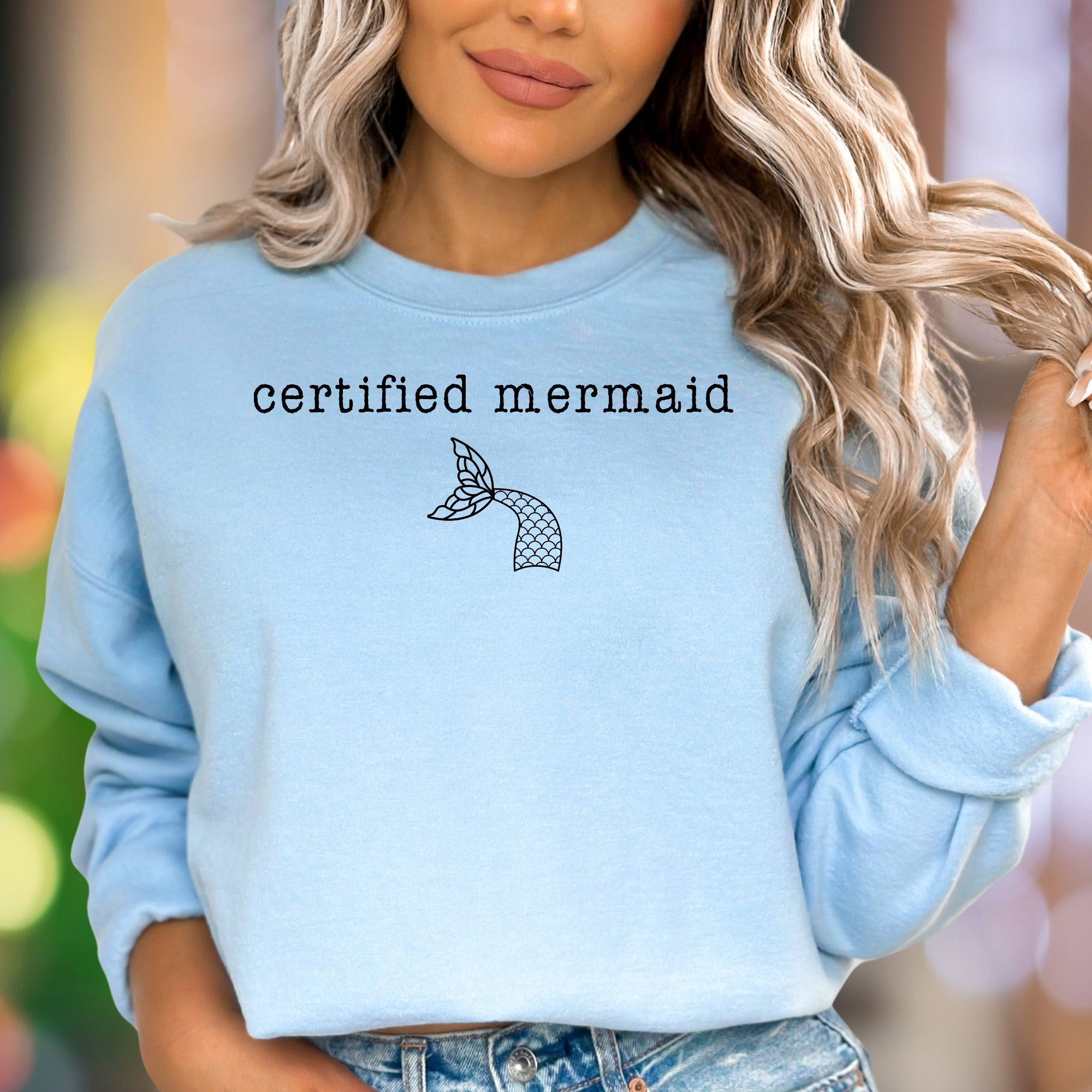 "certified mermaid" | Minimal Graphic Unisex Adult Sweatshirt | Playful Lifestyle