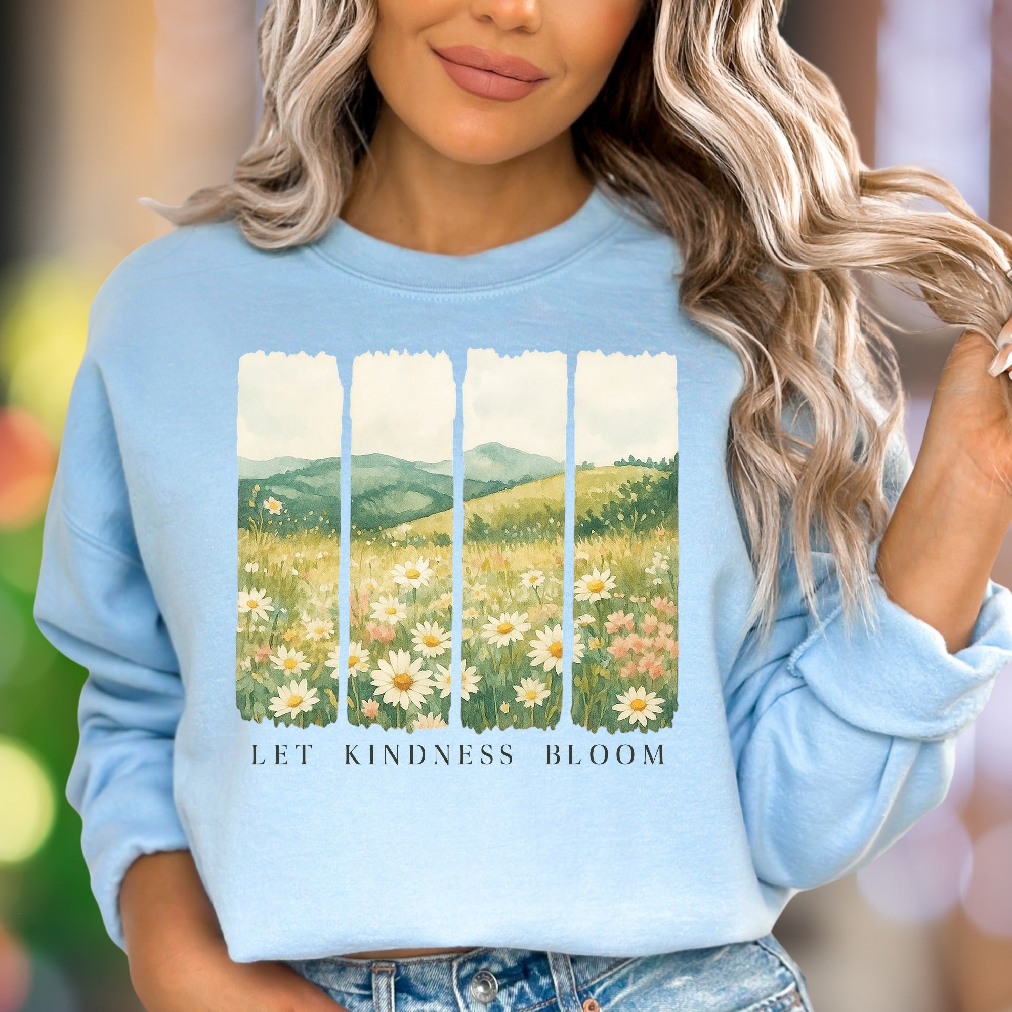 "Let Kindness Bloom" | Nature Watercolor Unisex Adult Sweatshirt | Inspirational Lifestyle