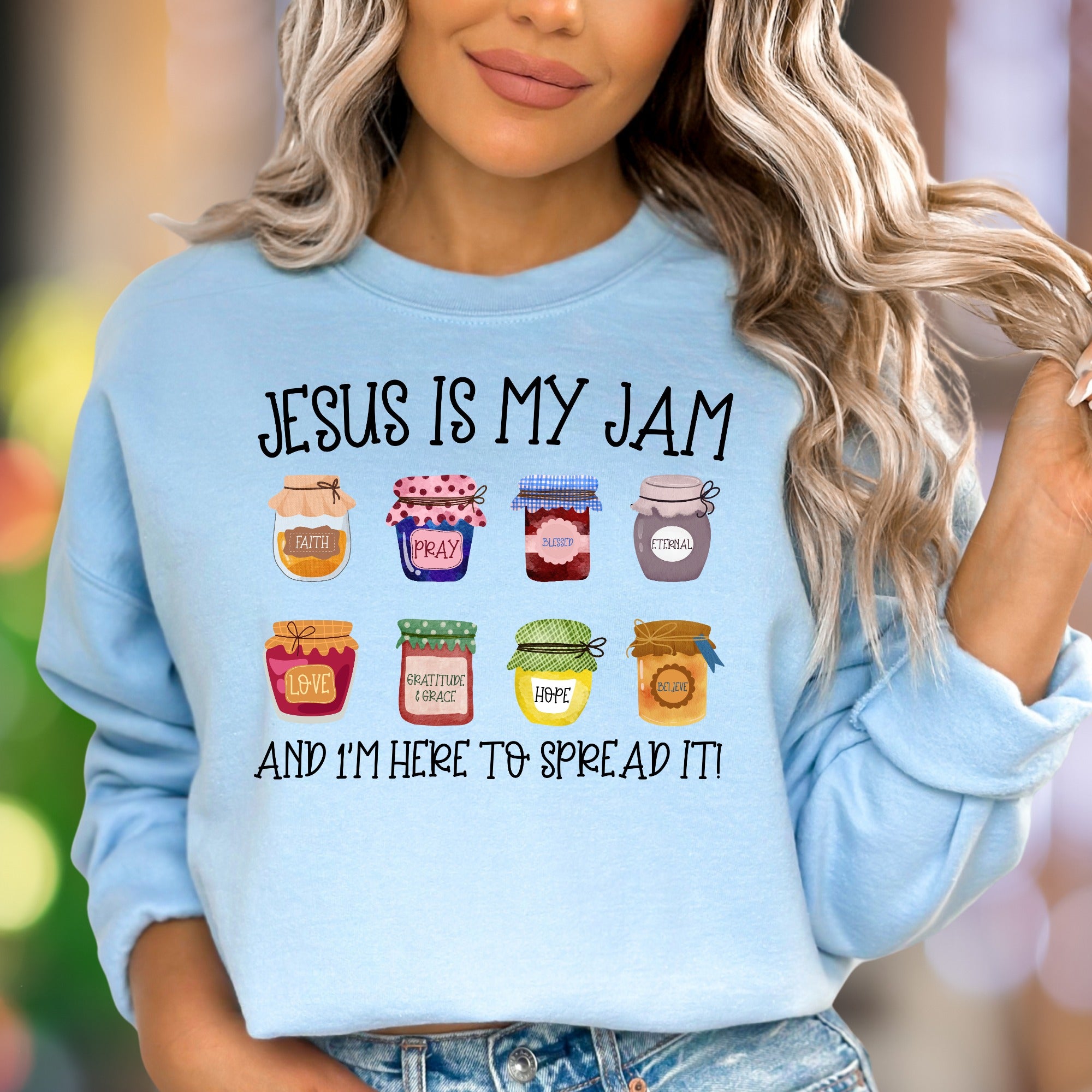 "Jesus Is My Jam" | Whimsical Graphic Unisex Adult Sweatshirt | Faith-Inspired Lifestyle