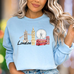 "London" | Watercolor Cityscape Unisex Adult Sweatshirt | Travel & Lifestyle