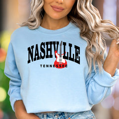 "Nashville Tennessee" | Music City Graphic Unisex Adult Sweatshirt | Lifestyle Travel