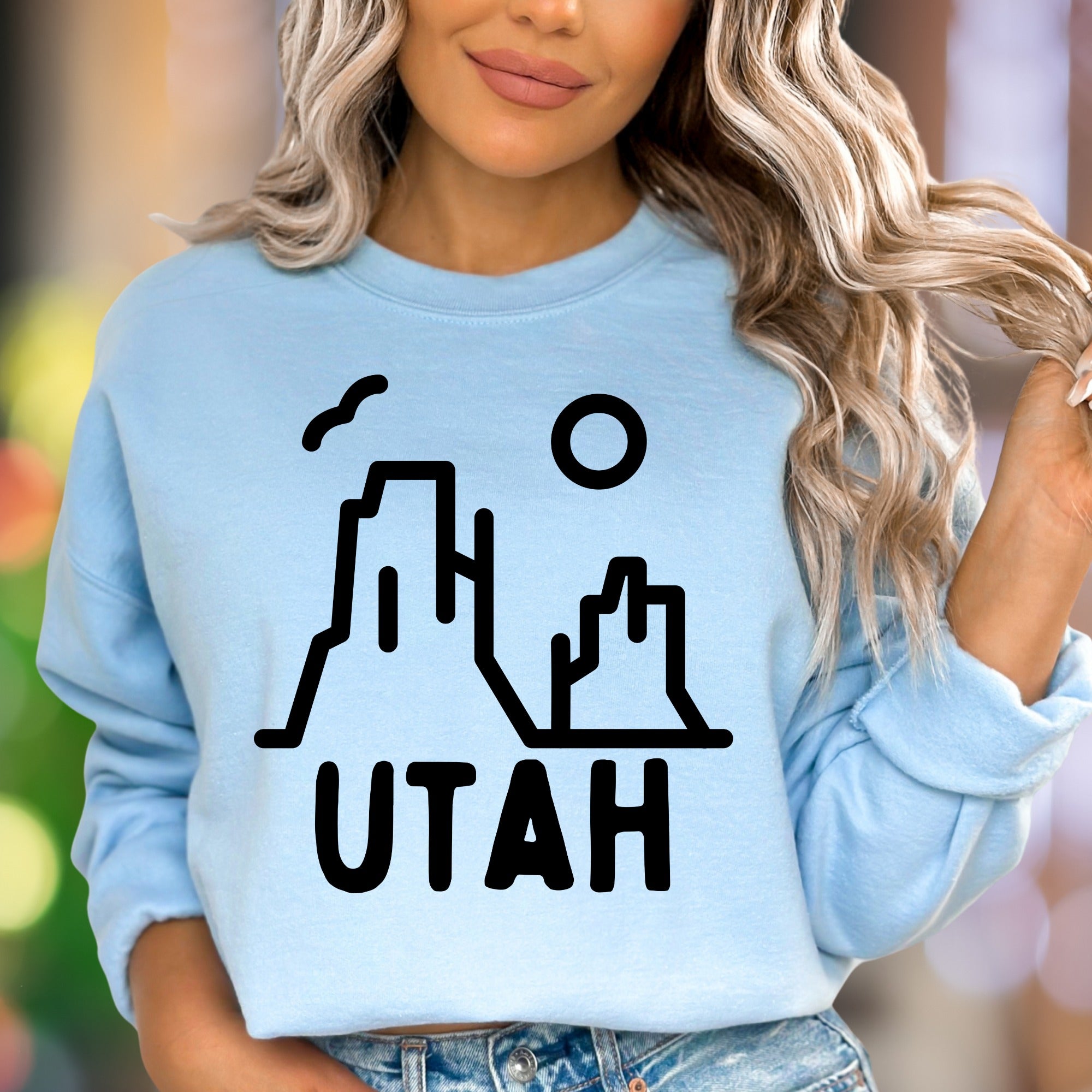 "UTAH" | Minimal Nature Graphic Unisex Adult Sweatshirt | Outdoor Lifestyle