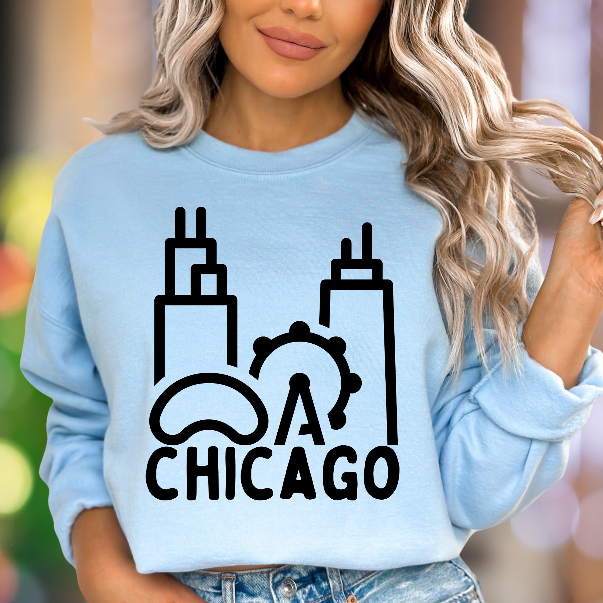 "Chicago" | City Iconography Unisex Adult Sweatshirt | Urban Lifestyle Apparel