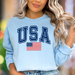 "USA" | Patriotic Collegiate Unisex Adult Sweatshirt | American Pride
