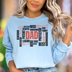 "DAD" Word Cloud Typography Unisex Adult Sweatshirt | Thoughtful Gifting