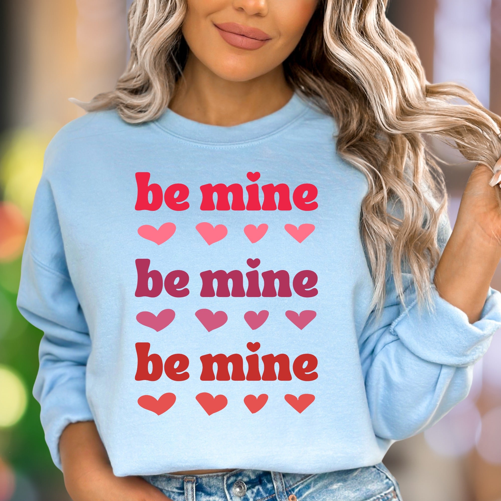 "Be Mine" | Retro Hearts Unisex Adult Sweatshirt | Romantic Lifestyle Main image